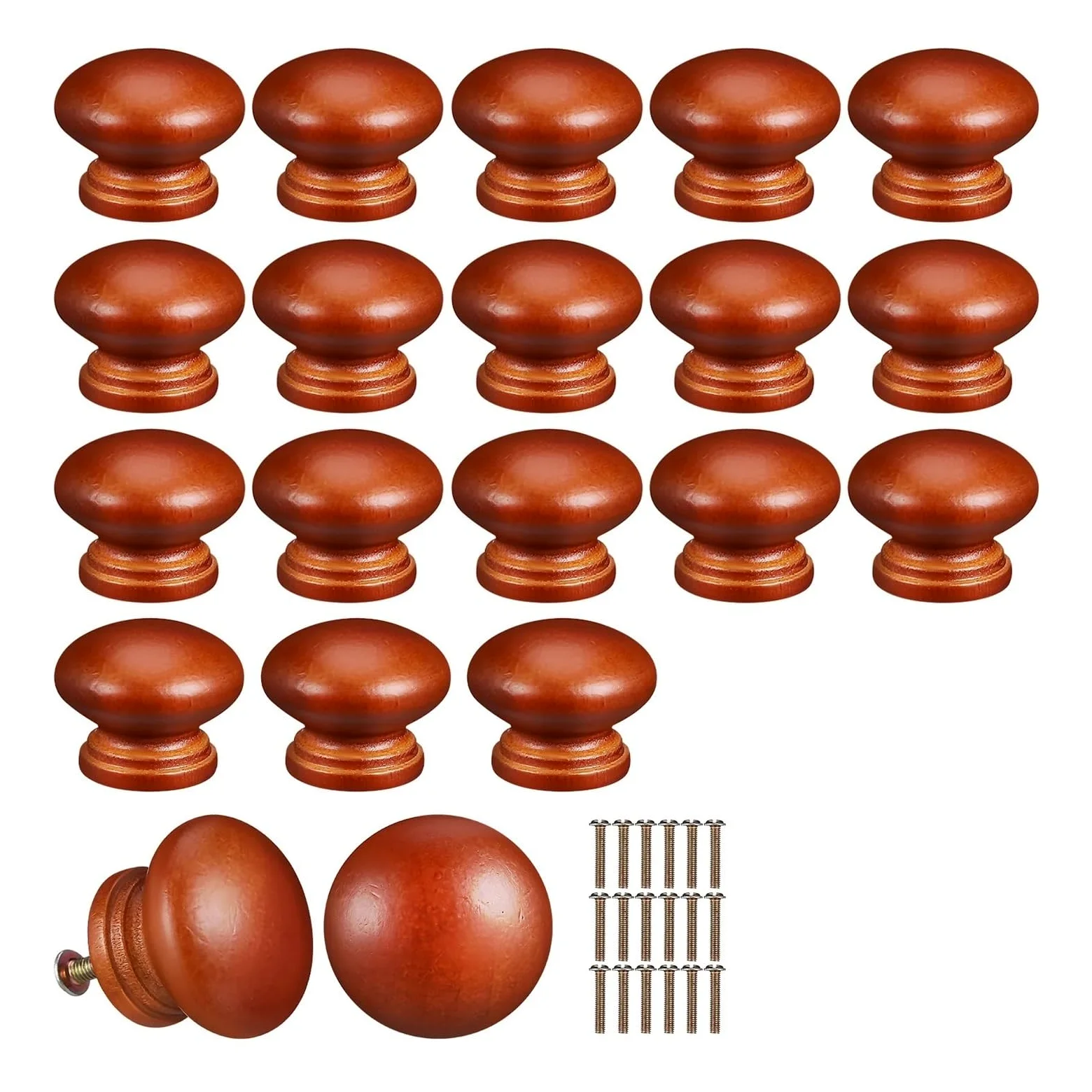 20 pezzi pomelli in legno maniglie rotonde lisce lucide for mobili da cucina cassettiera cassetti guardaroba manopole for in Per Porte Armadietti Cassetti