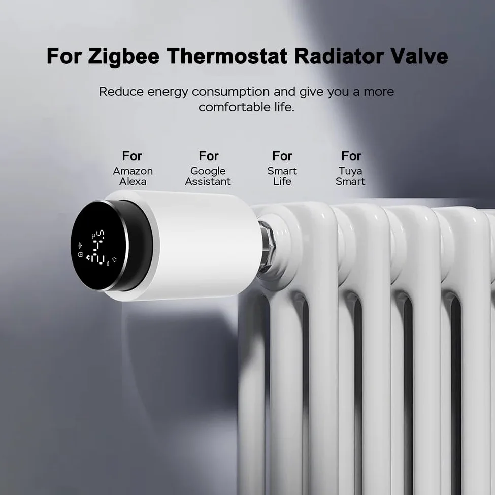 Valvola termostatica per termosifone, controllo intelligente del riscaldamento programmabile, programmazione settimanale, controllo vocale e app, monitoraggio energetico per comfort domestico (2 pezzi