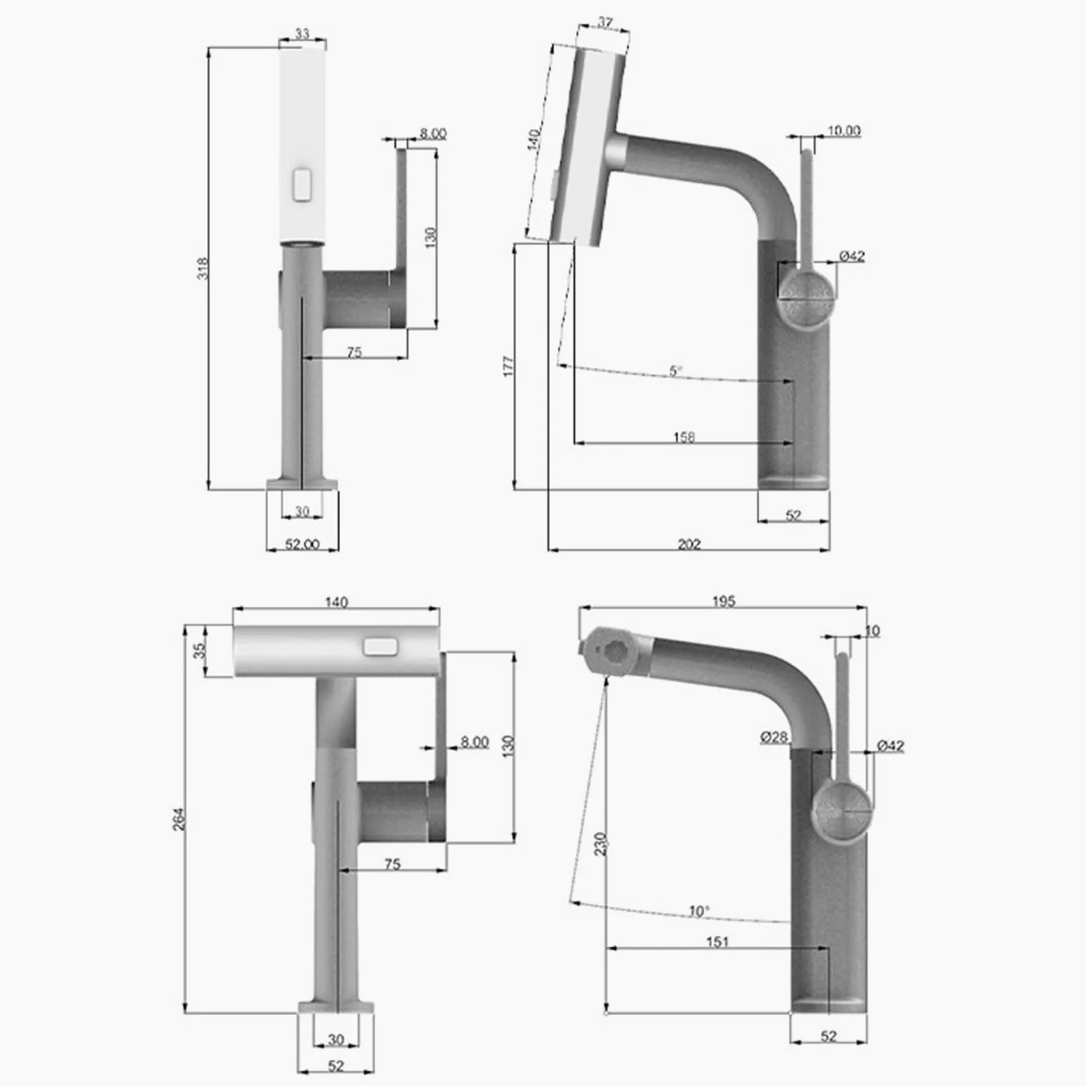 Generico Rubinetto da Bagno Miscelatore per Lavabo Cascata Miscelatore Estraibile per Lavabo da Bagno Rubinetto Monocomando per Lavabo da Bagno 2 modalità Ottone Cromo