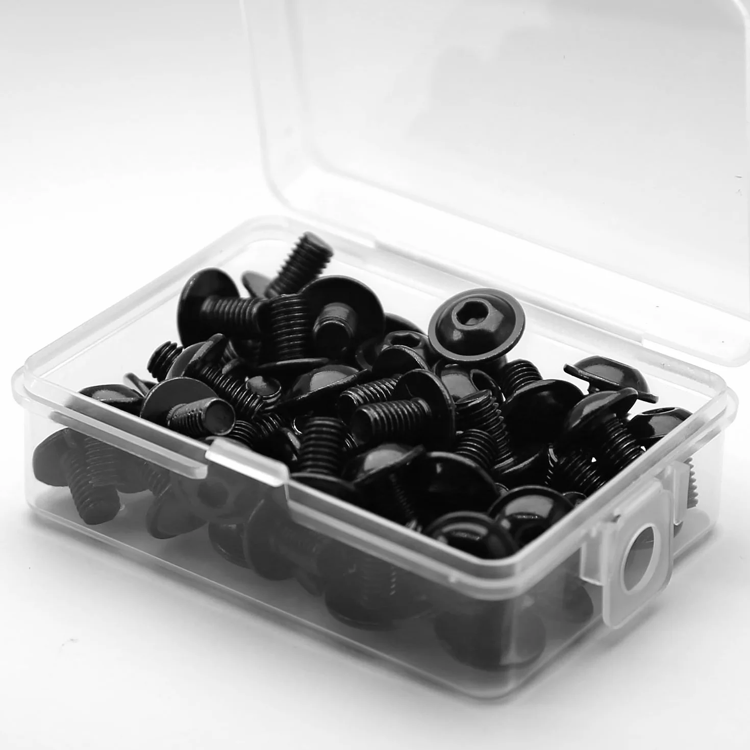 Viti a Brugola M5 x 8 mm Testa Bombata Flangia Esagono Incassato 304 Acciaio Inox Nero Filettatura Completa 60 Pezzi