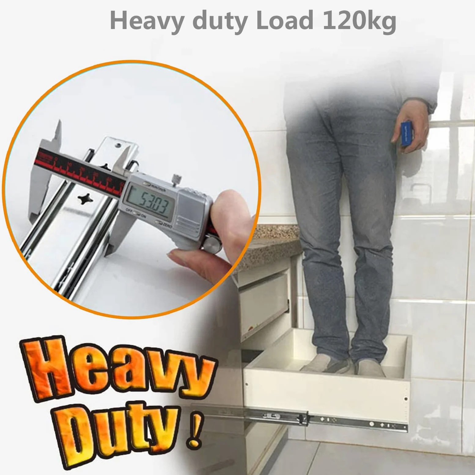 Paio di guide per cassetti ad estrazione totale, guide per cassetti per armadio da cucina, con chiusura ammortizzata, guide per cassetti con sfera, spingere e tirare senza intoppi, guide in meta