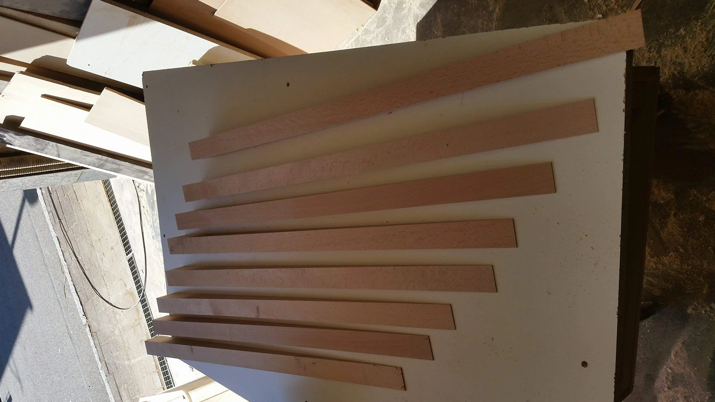 6 grandi cunei in legno 170 x 60 x 50 mm
