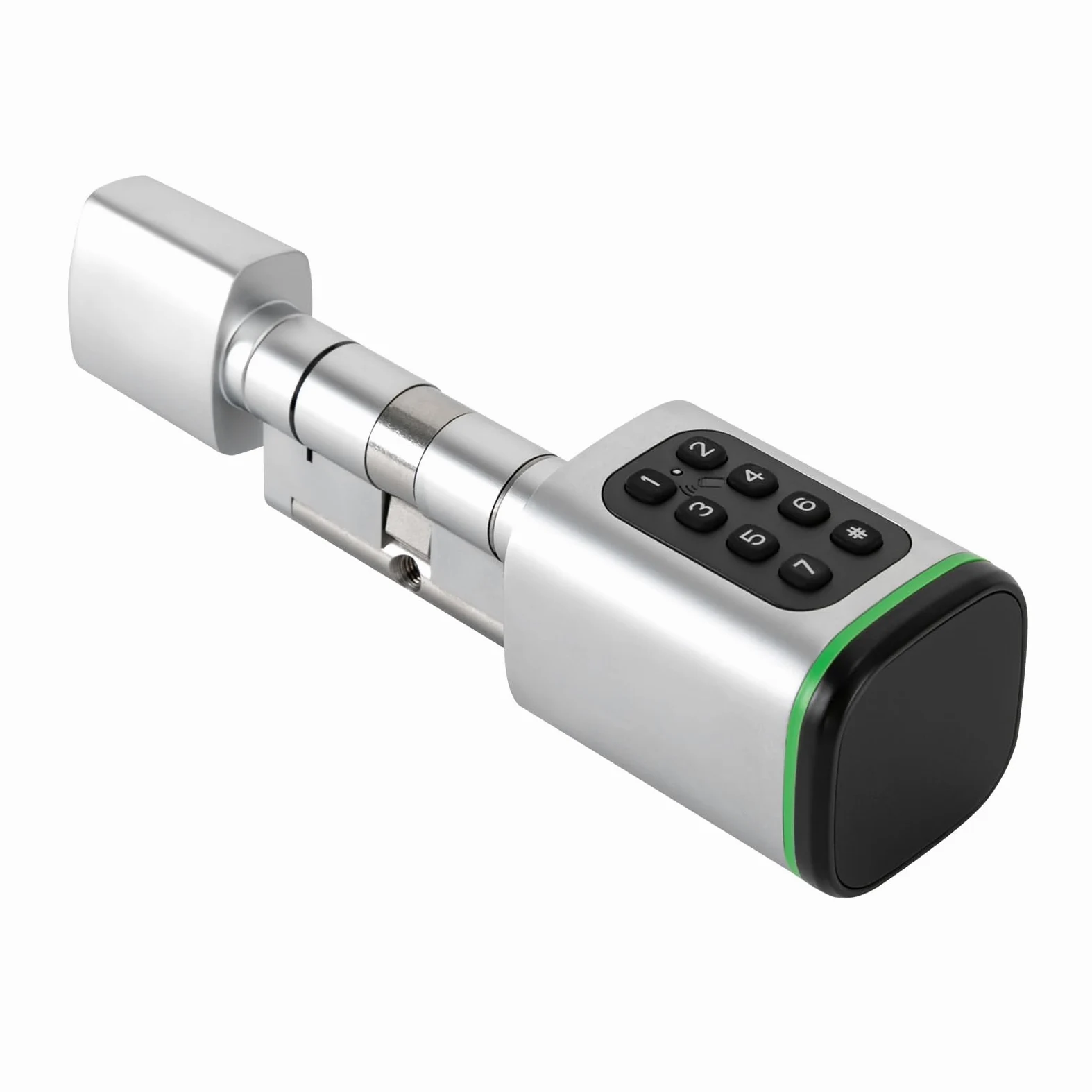 Serratura elettronica per porta, serratura intelligente con app, codice digitale, chiave e chiave, Smart Lock, lunghezza del cilindro regolabile, per porte da 35-45 mm