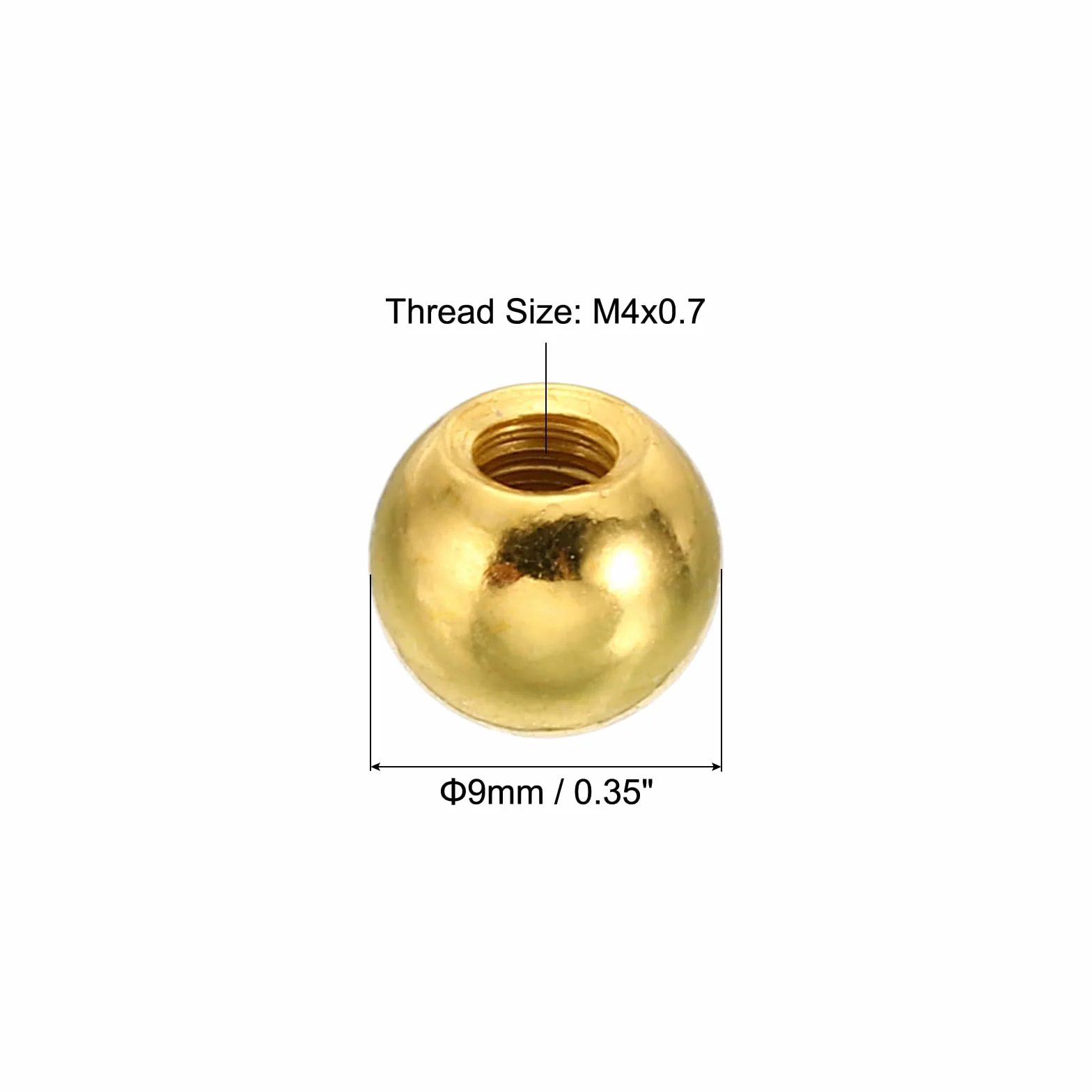 PATIKIL M4 x 9mm Dadi a Sfera Pomelli, Pz30 Tappi a Sfera Acciaio Maniglia Foro Cieco Decorazione Dado Lampada Mobili