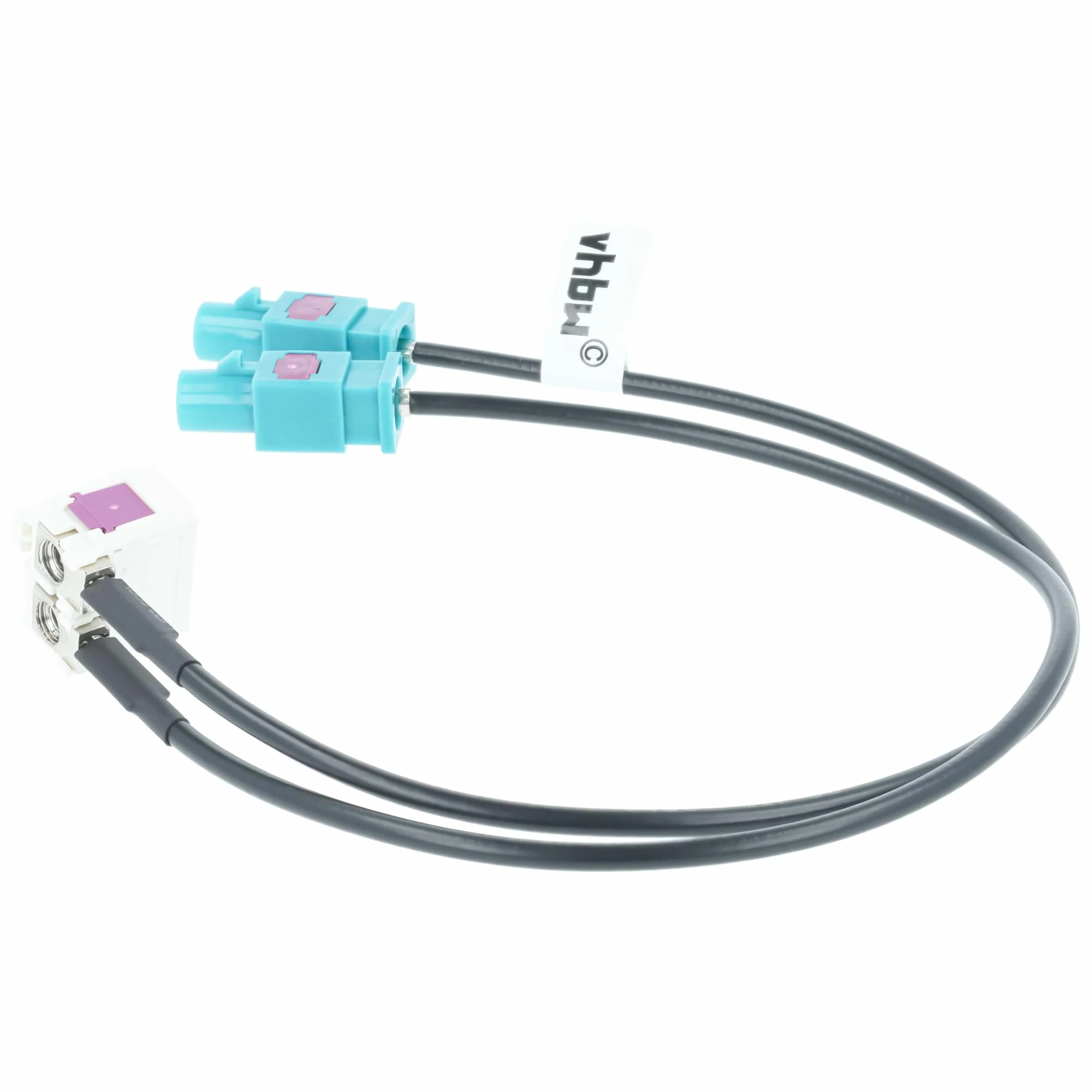 vhbw adattatore per antenna a doppio FAKRA (B) compatibile con Audi VW RNS510, RNS310, RNS 510, RNS 310 autoradio, auto - Cavo adattatore, 9 cm