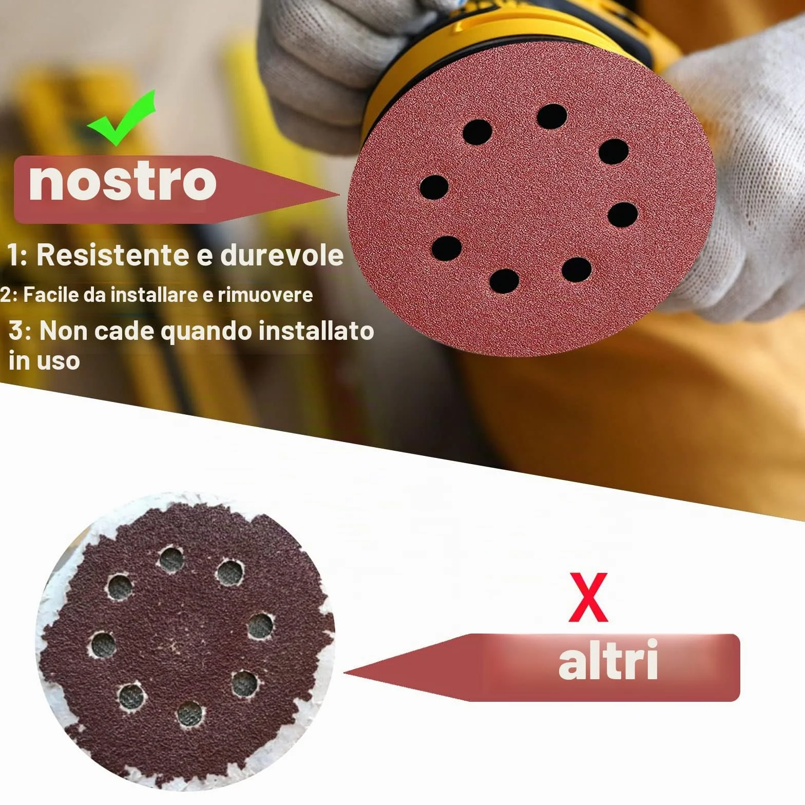 Dischi Abrasivi 125mm 8 Fori Carta Vetrata Levigatrice Orbitale Grana 40-600 105 Pezzi