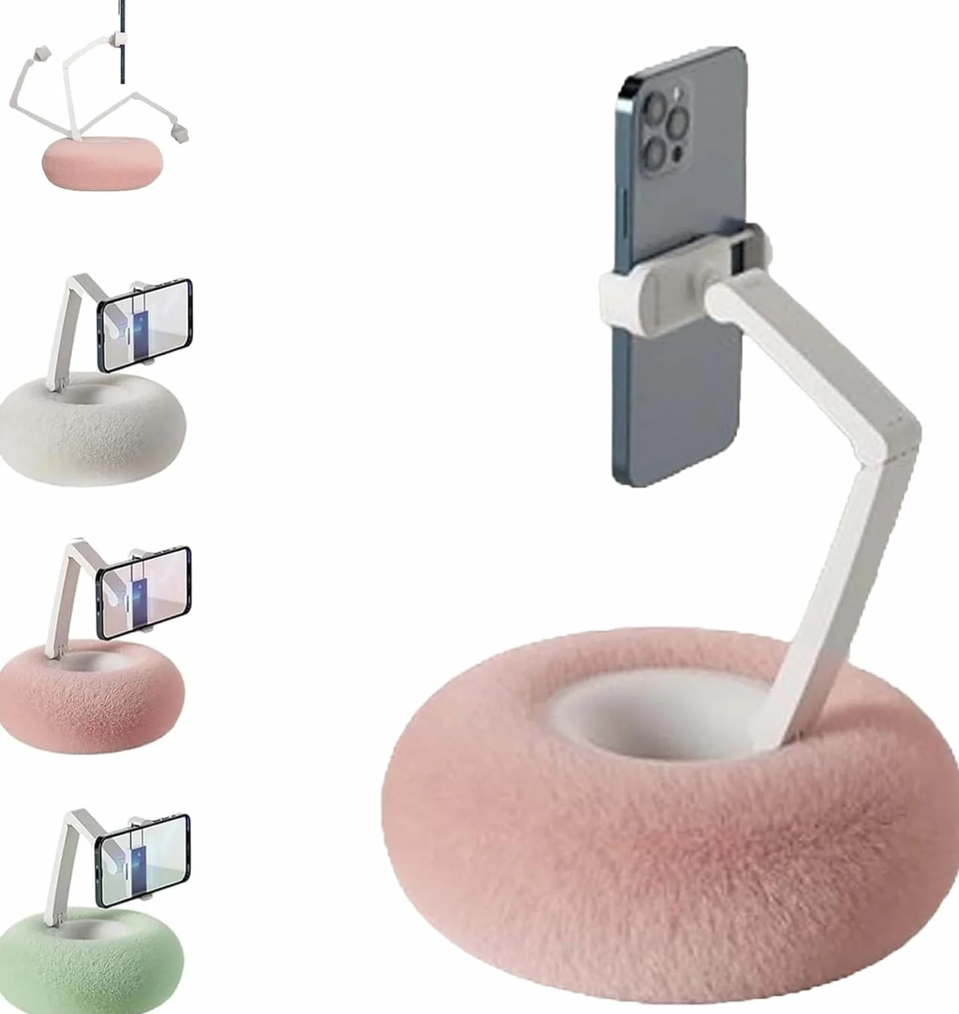 Fuzzy - Supporto per cuscino Kindle, regolabile a 360°, tessuto felpato per telefono e tablet