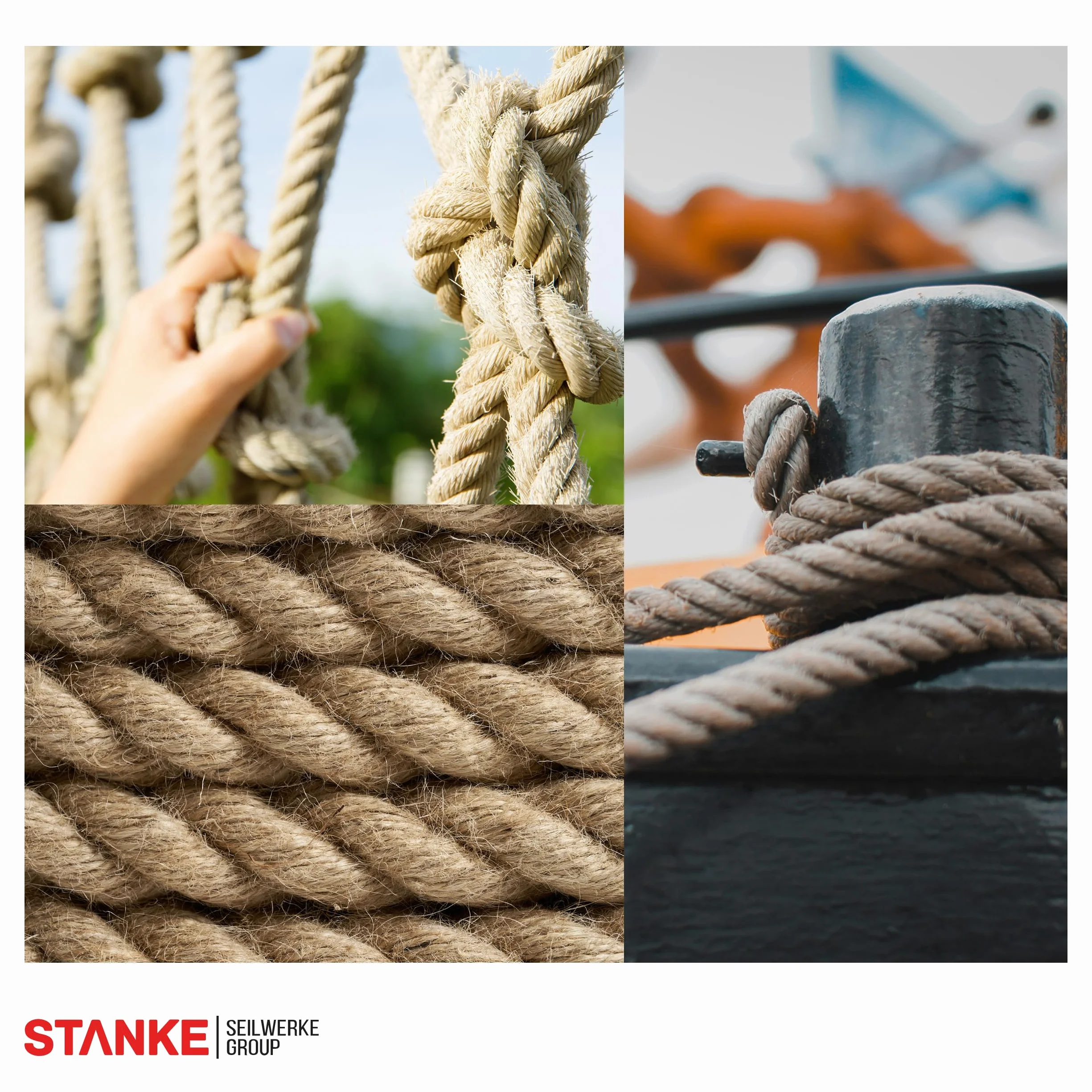 Seilwerk STANKE 10 m Corda di juta da 30 mm in fibra naturale intercciata