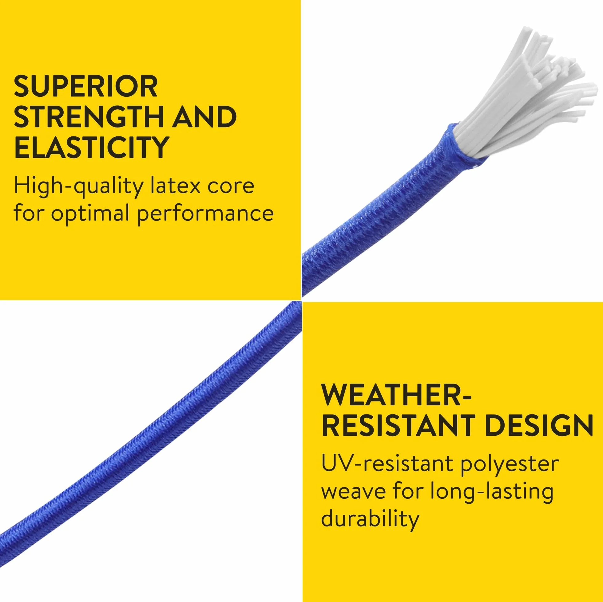 PRETEX Corda Elastica - Ø 3 mm x 30 m - Durevole per Teloni e Striscioni - Cinghia Portapacchi per Lavori Fai da Te e Imballaggio - Resiste alle Intemperie e ai Raggi UV - Blu