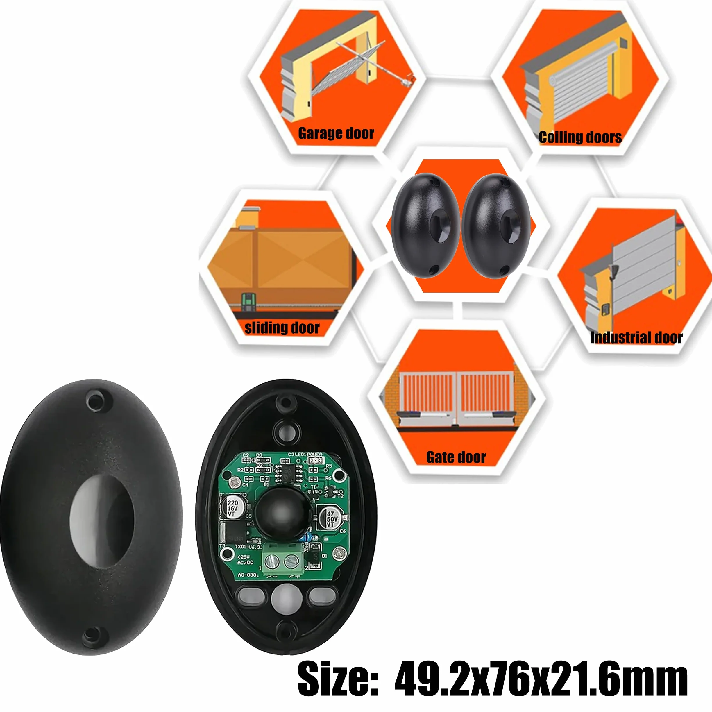 Fotocellule Universale per Cancello Automatico 12V 24V AC/DC 15 Metri Relay N.C. N.O.