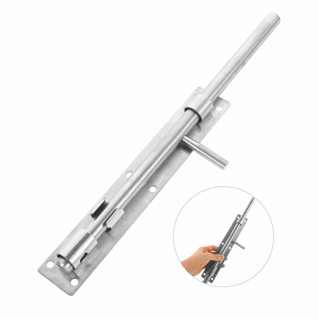 SHINEOFI 2 Pezzi Serratura Scorrimento Acciaio Inossidabile Chiavistello Sicurezza per Porte Resistente e Facile da Usare per Finestrini e Recinzioni