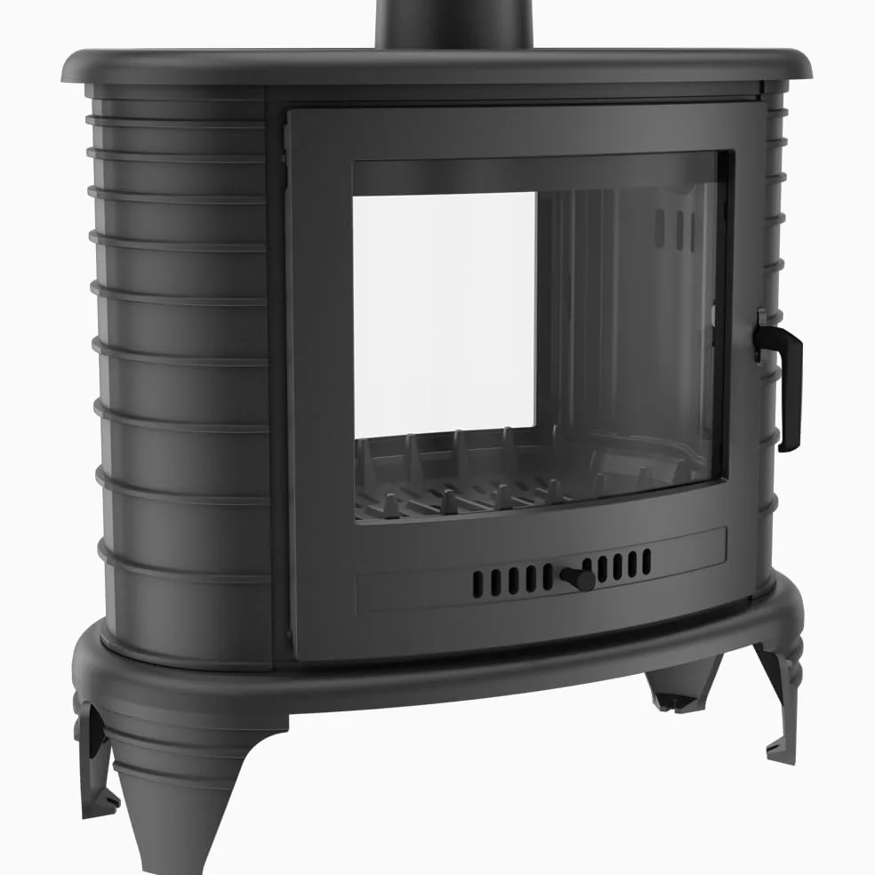 KRATKI Stufa a legna in ghisa KOZA K8 9,9 kW Ø150 tunnel A Stufe Svedesi | Ghisa nero, efficienza 75,2%, classe A. Ecodesign.; Gamma di potenza 5-11kW; combustione efficiente; basse emissioni
