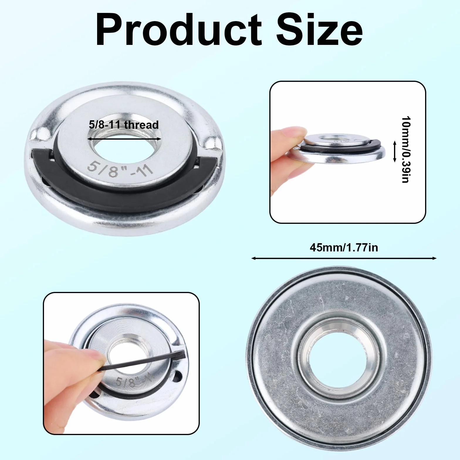 Dadi Flangiati 5/8"-11 per Smerigliatrice Angolare, Bloccaggio Rapido Metallo per Dischi da Taglio