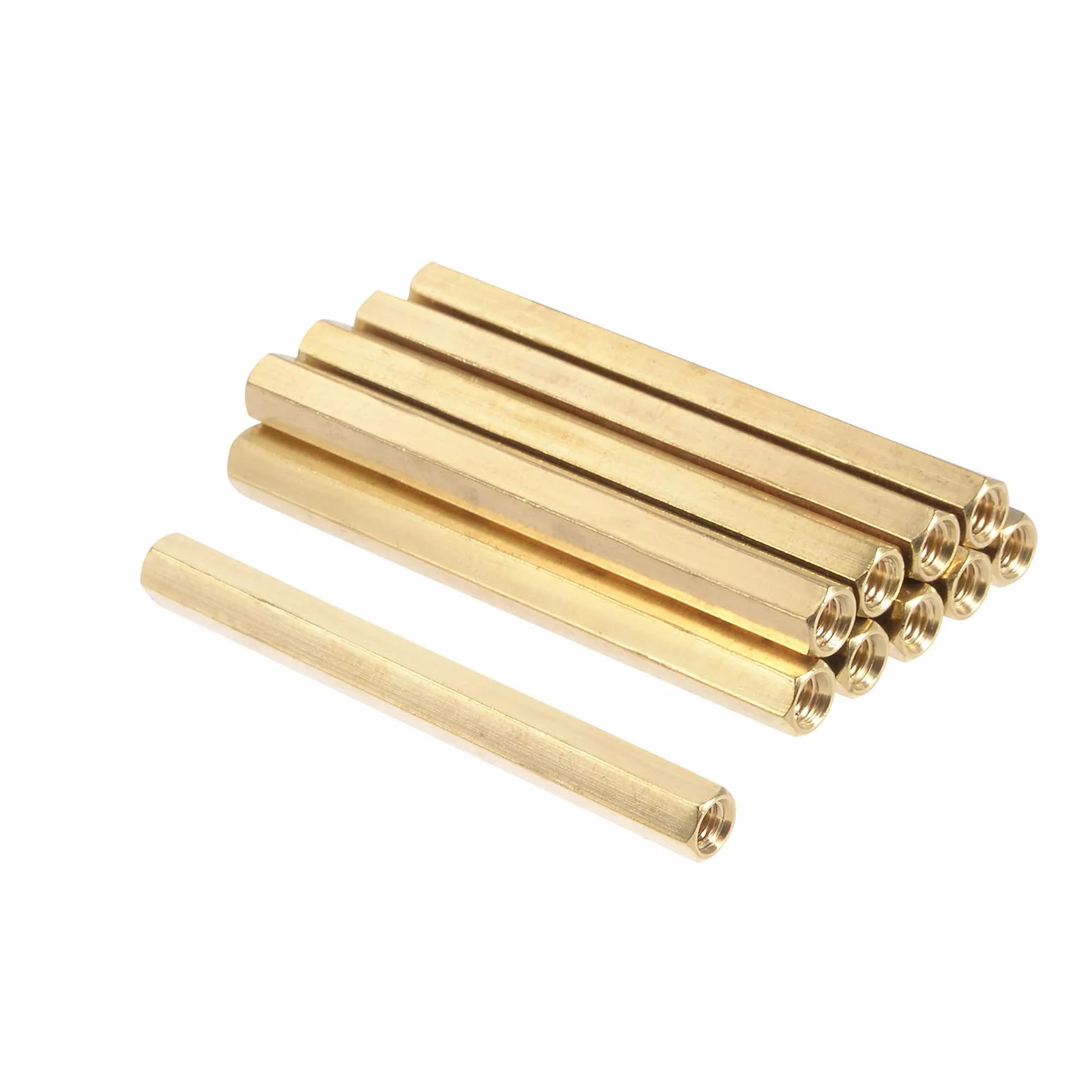 PATIKIL M4x60mm Femmina Filettata Ottone Esagonale Distanziale Spaziatore Dado, 10pz