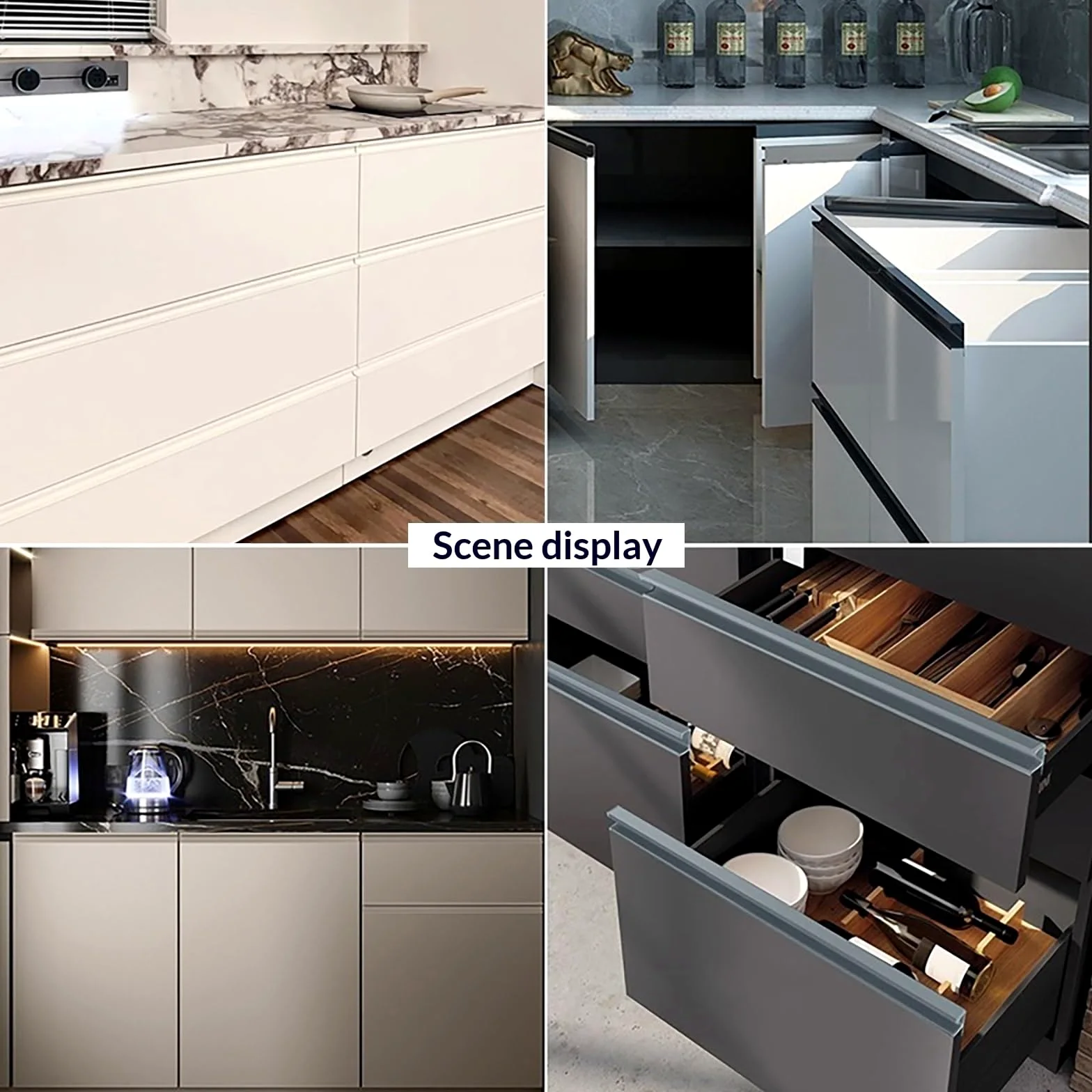 Maniglie per armadi da cucina, confezione da 3 maniglie in lega di alluminio, per mobili, armadi, cassetti, ideali per cucine moderne, bagni e mobili personalizzati (nero, L: 100 cm)