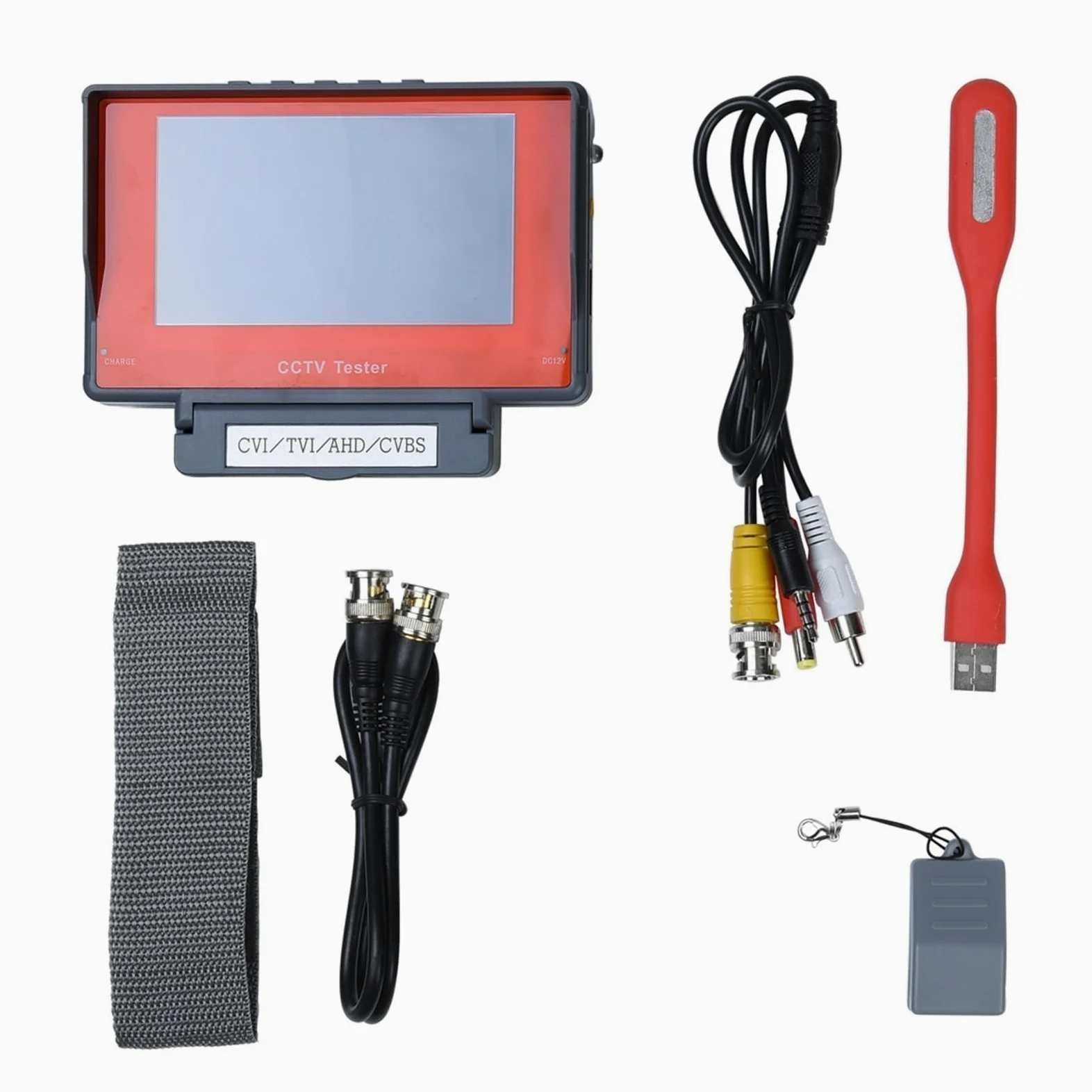 Tester per telecamere di sicurezza CCTV Tester di sorveglianza HD da 4,3 pollici 4 in 1 analogico, coassiale AHD TVI CVI, test for cavi/uscita DC12V Tester CCTV portatile