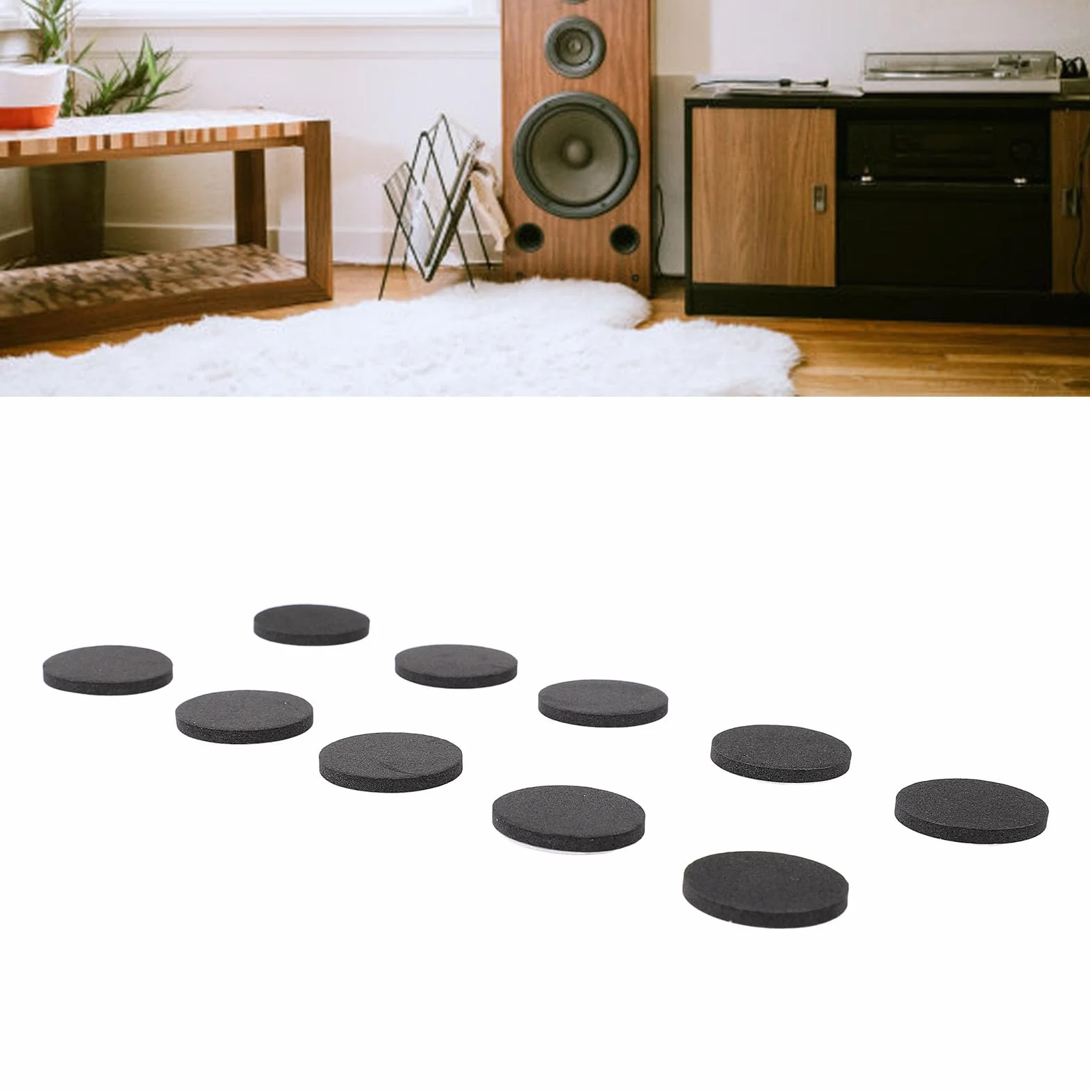 Fockety Pad di Isolamento per Altoparlanti, 50pcs Authesive Altoparlanti Anti Vibration Pads Eva Foam Pads Anti Slip Cushioning Pads per Altoparlanti CD Player