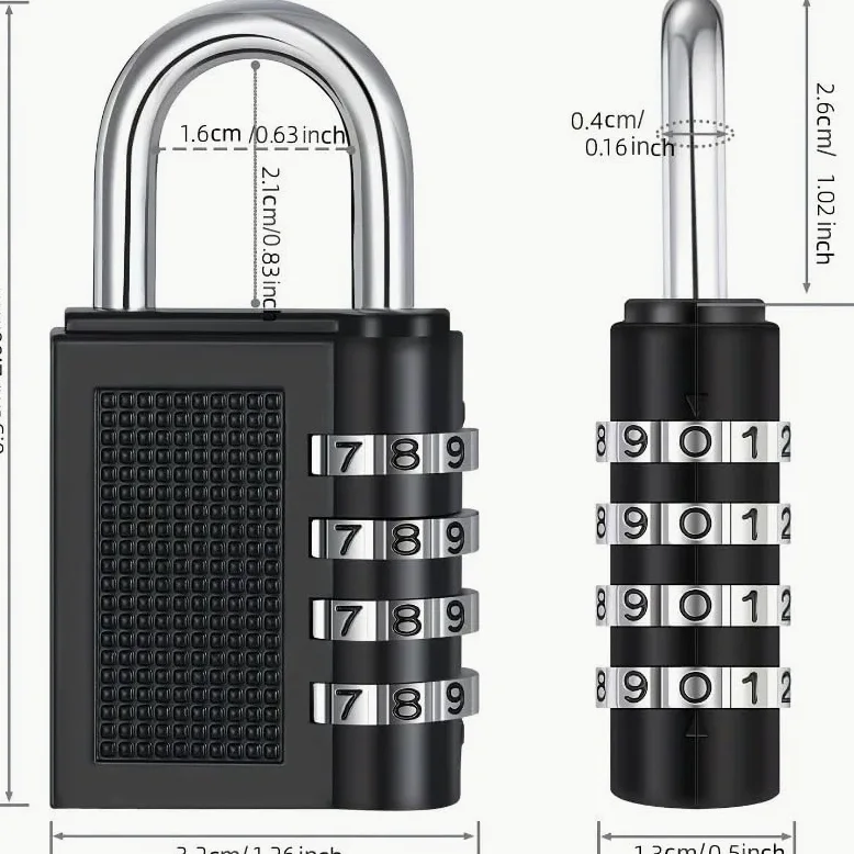 Lucchetto Armadietto Lucchetto con password digitale for valigia Lucchetto con password in metallo Lucchetto Combinazione (Size : 6 Pcs)