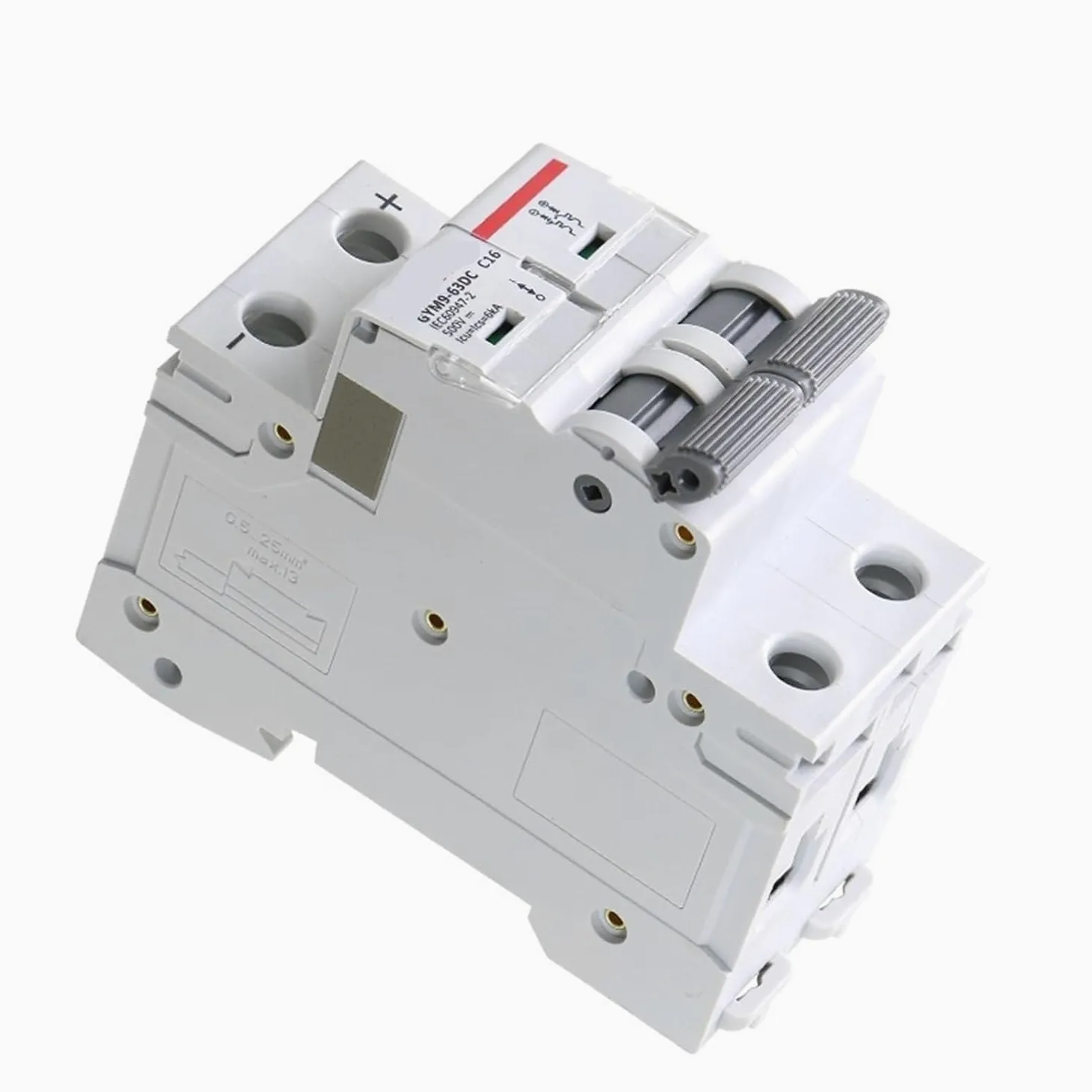 Interruttore magnetotermico DC DIN Rail 6KA 2P 500V Mini DC 6A 10A 16A 20A 25A 32A 40A 50A 63A 1 pz(6 Years)