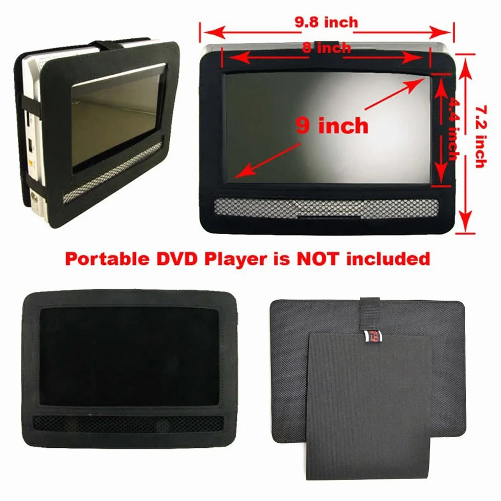 TFY Supporto Auto Poggiatesta Lettore Dvd Portatile - 9 Modello Girevole e Piegabile 9 Pollici