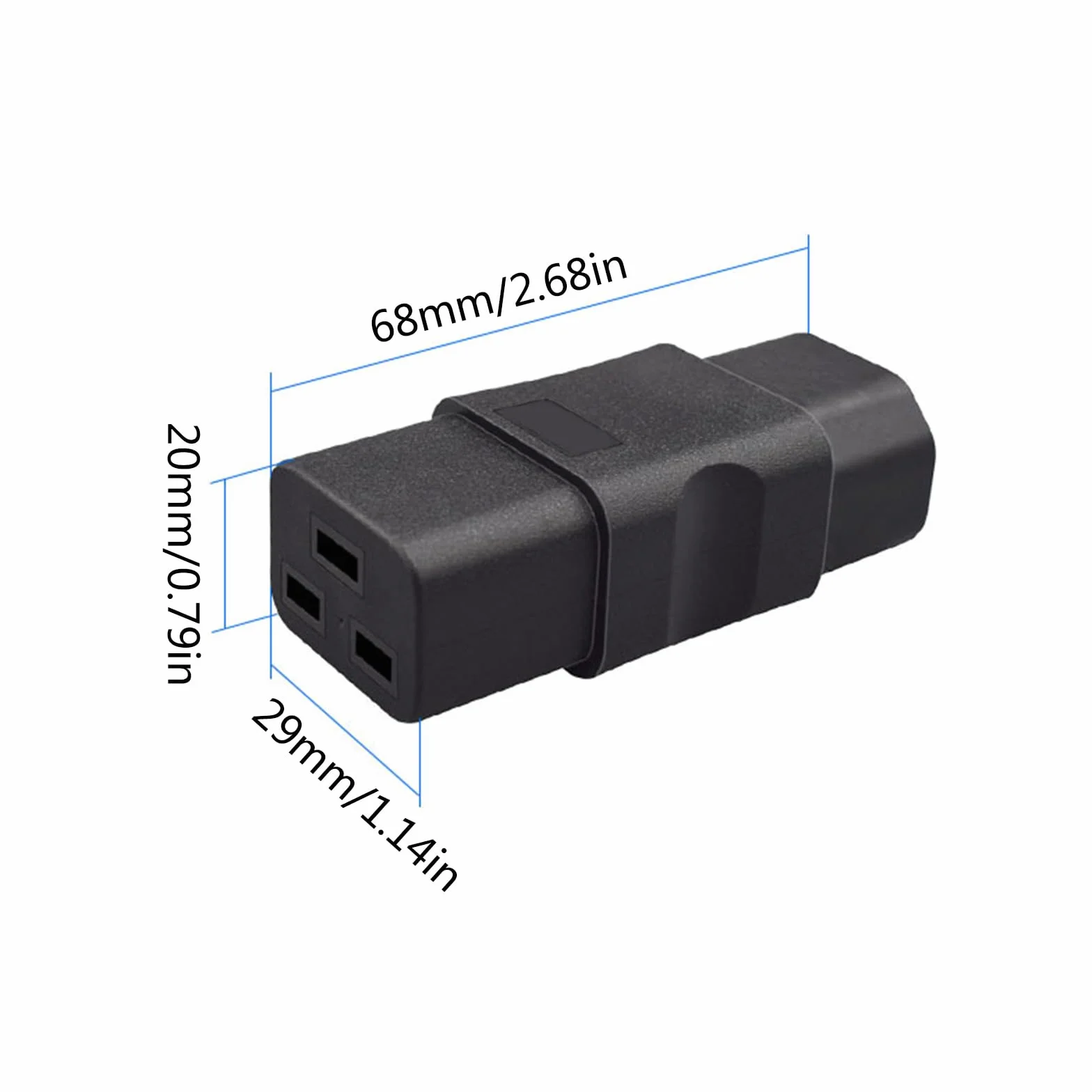 Convertitore di alimentazione IEC C14 a C19 adattatore, 10A maschio a 16A femmina connettore elettrico in PVC per elettronica