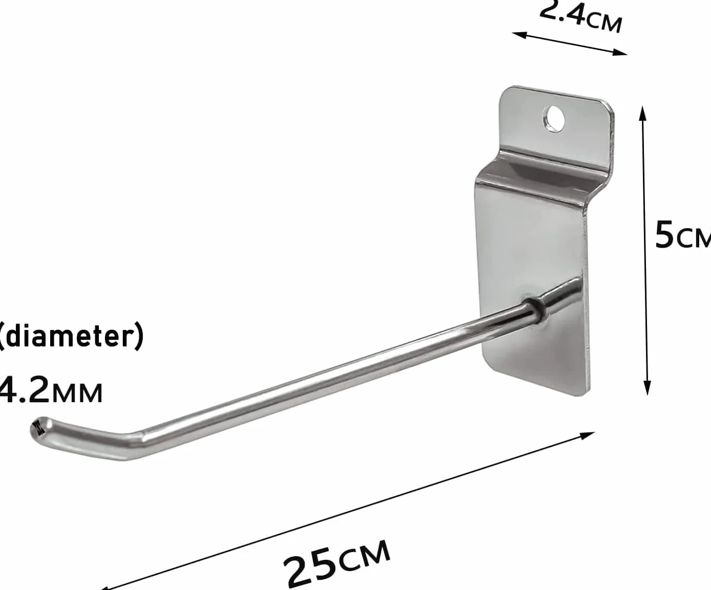 Ganci a Parete per Pannelli Forati 25 cm 3 kg 4,2 mm Spessore