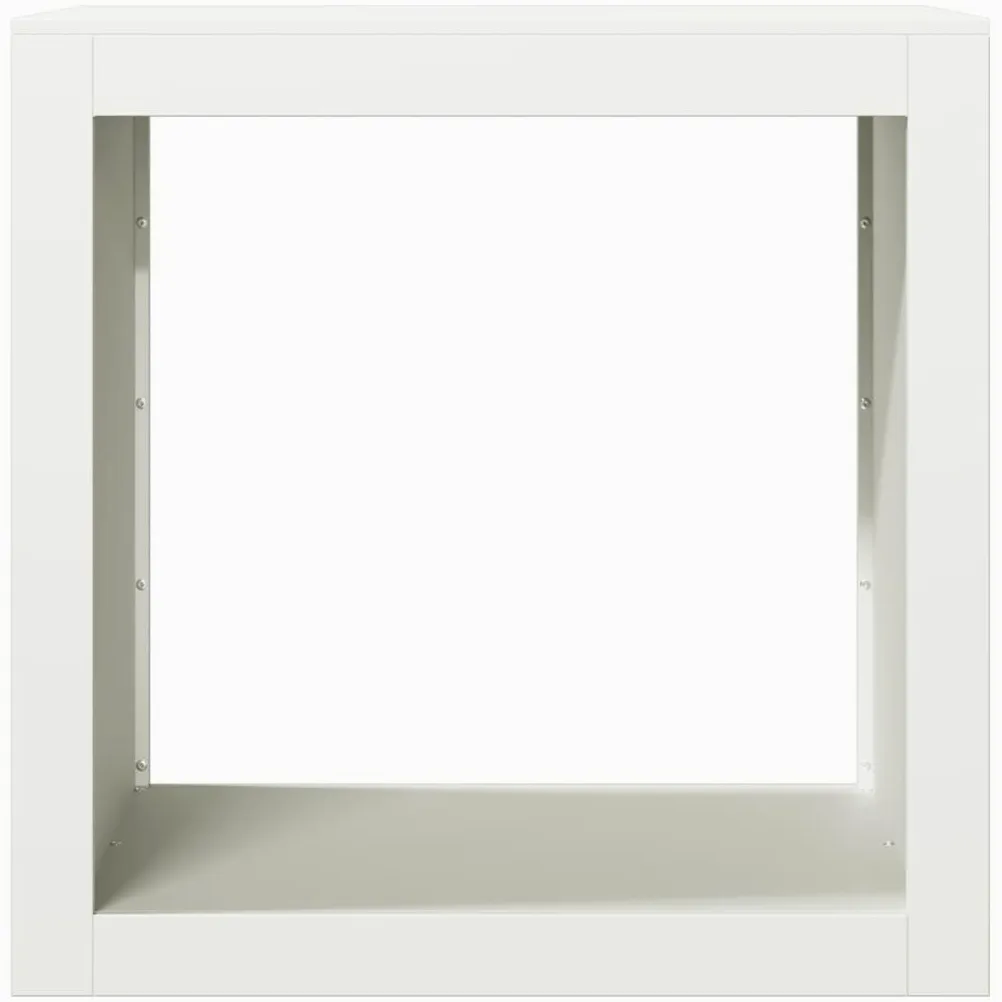 Gecheer Rastrelliera per Legna da Ardere,Portalegna,Porta Legna,Scaffale per Legna da ardere in Acciaio,Scaffale Portalegna in Metallo,Legnaia da Esterno,Porta Legna Metallo,Bianca 60x40x60 cm
