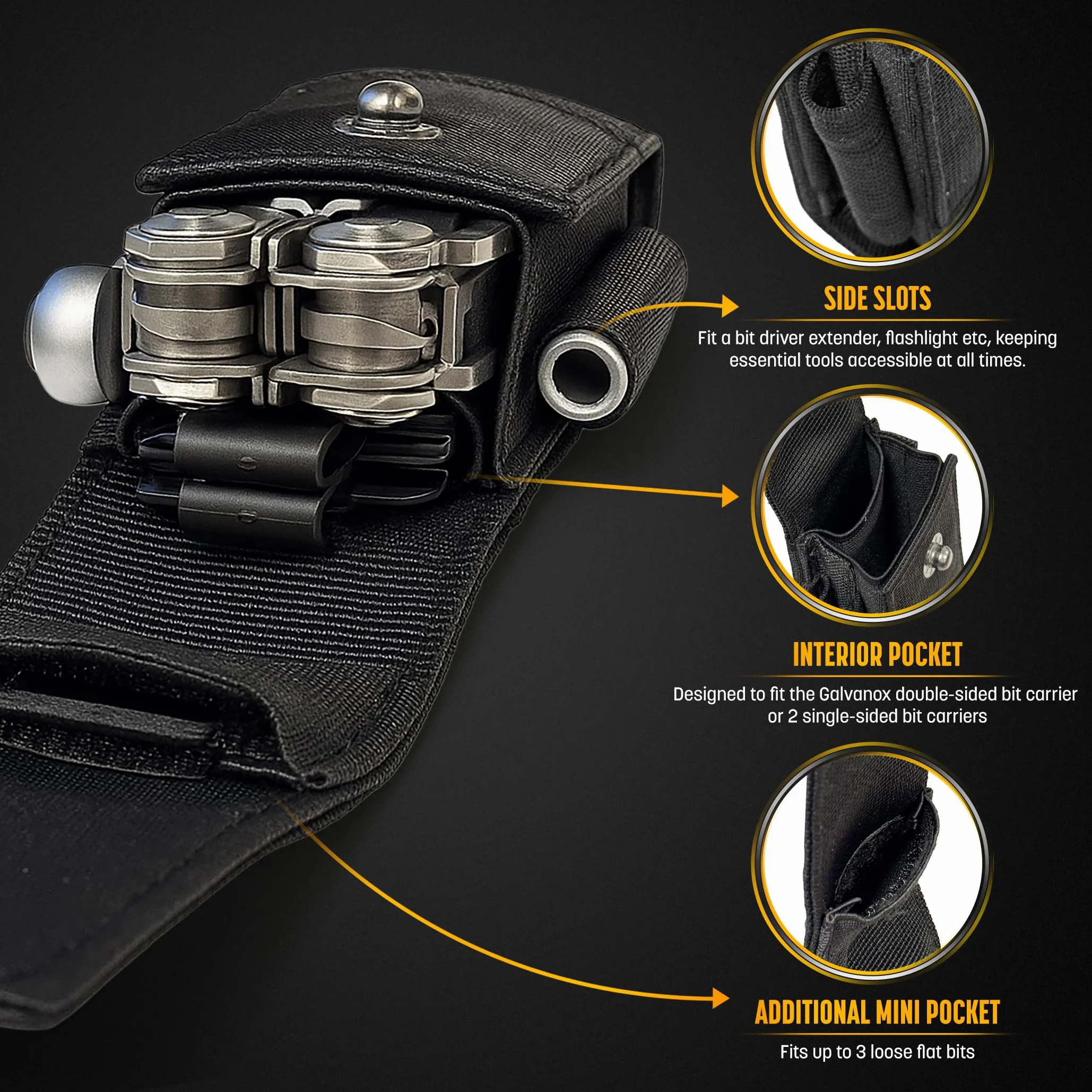 Leatherman Galvanox Guaina nylon per multi-utensili con 21 punte cacciavite e supporto custodia da cintura