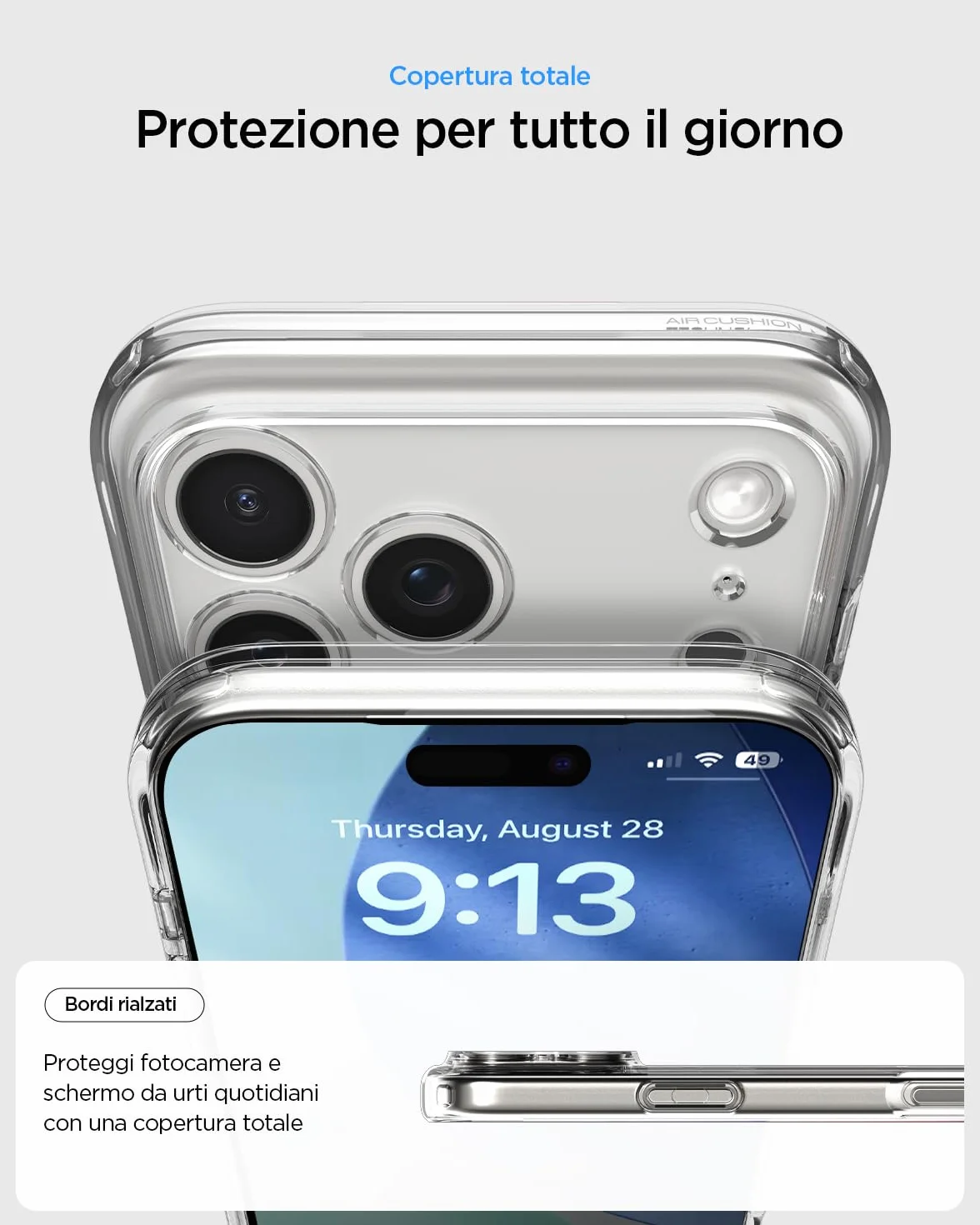Spigen Cover Ultra Hybrid Compatibile con iPhone 17 Pro Max - Trasparente