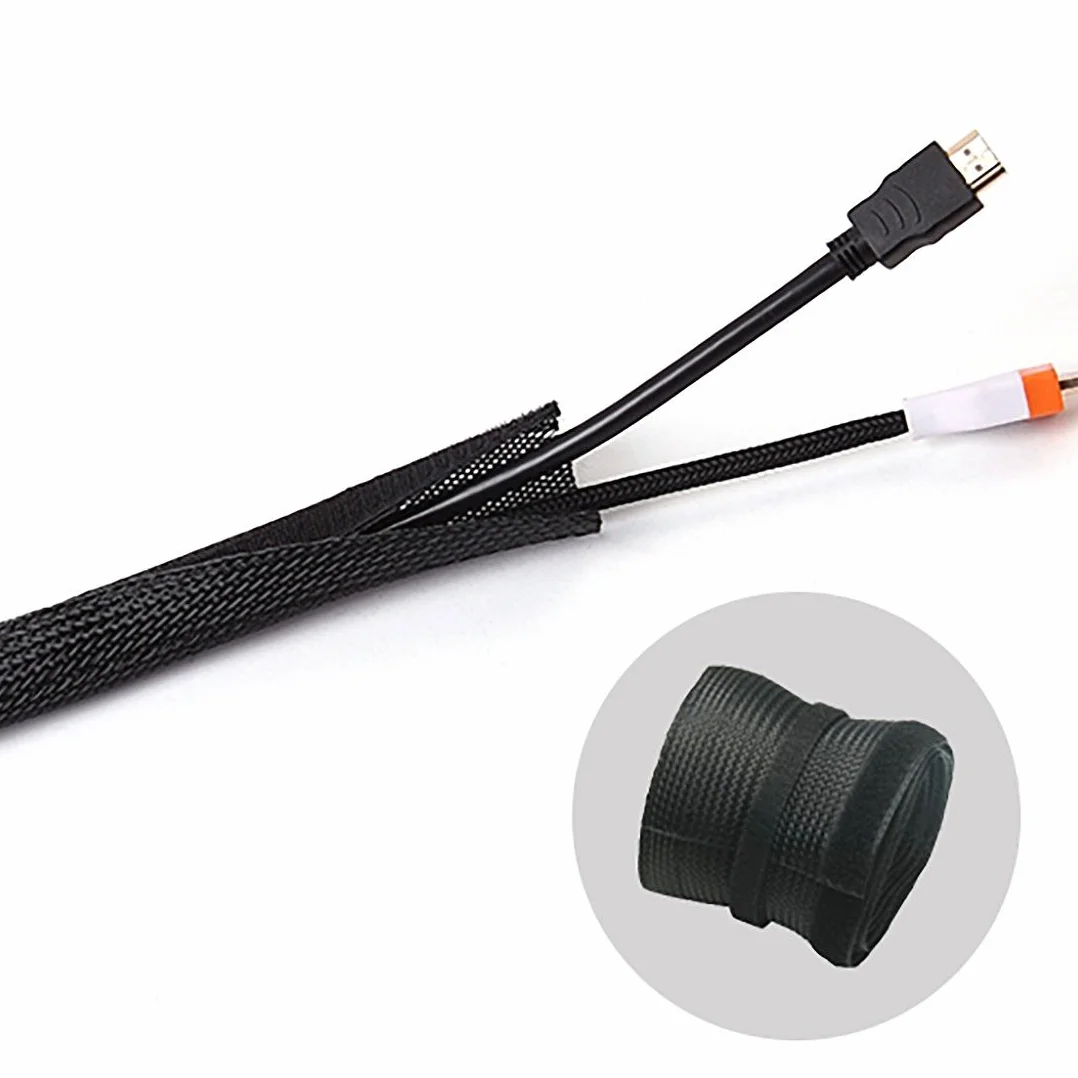 RICOO Organizer cavi Cable Z9085B-2 management Nascondi cavi Raccogli cavi Canalina passacavi Guaina per cavi Lunghezza 2m Colore nero