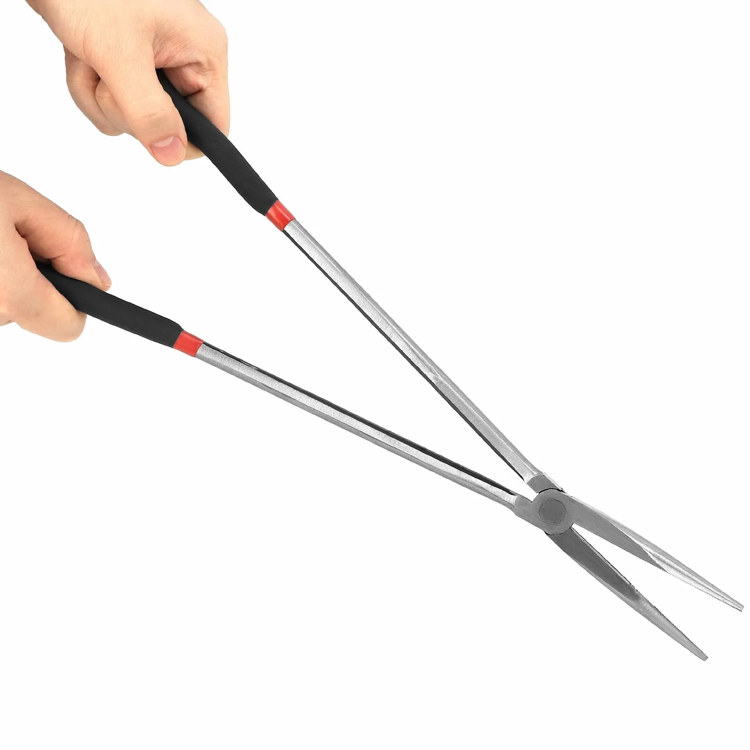 QWORK Pinza a becchi extra lunghi dritta 400 mm acciaio multifunzionale