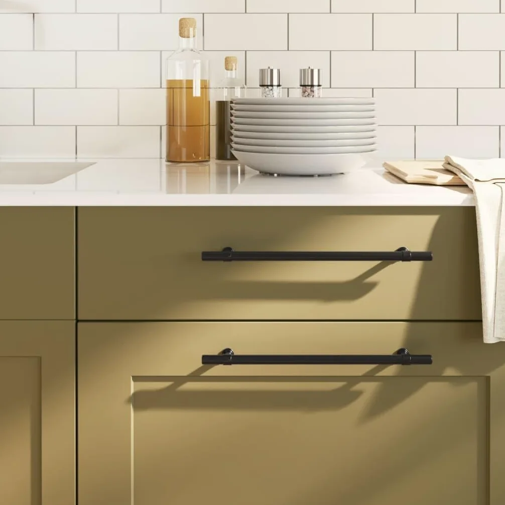 Maniglie per Mobili 20 pz Nere 224 mm in Acciaio Inox,Maniglie Moderne,Maniglie Cassetti,Maniglie per Mobili-3203696