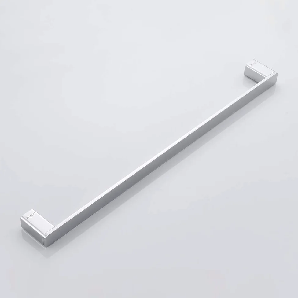 Ibergrif Plinto - Portasciugamani Bagno Quadrato, Porta Salviette a Parete, Argento, Muro, Ottone