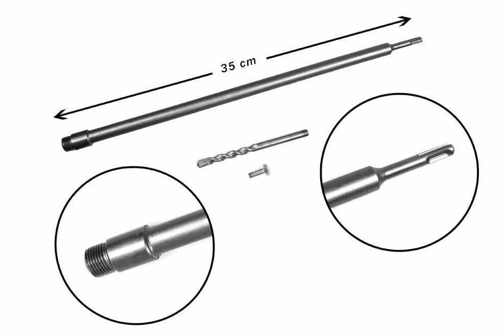 Asta per fresa a tazza SDS Plus 35 cm widia attacco M22 carotatrice