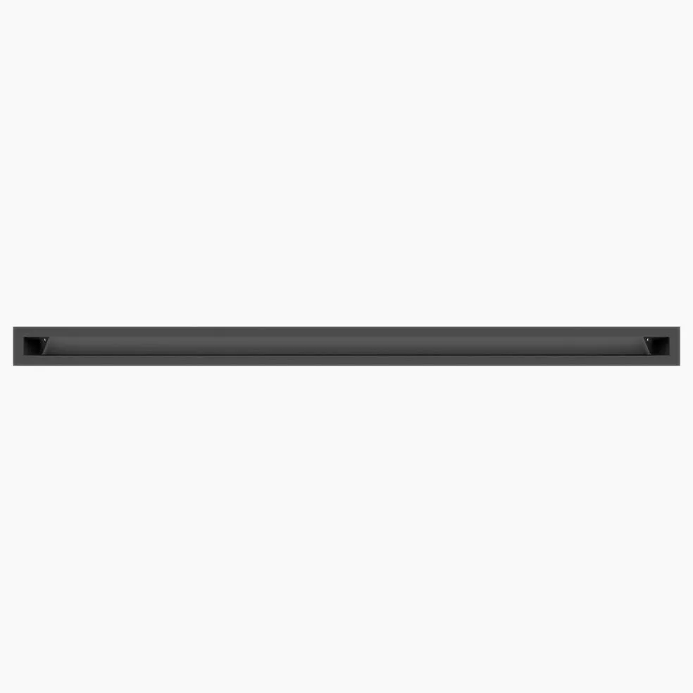 KRATKI griglia di ventilazione AIR 6 x 100 cm nero resistente al camino 45 | Griglia aria calda 6 x 100 cm; Griglia di scarico per ventilazione camino; Presa d'aria con un angolo di 45 gradi; resistente