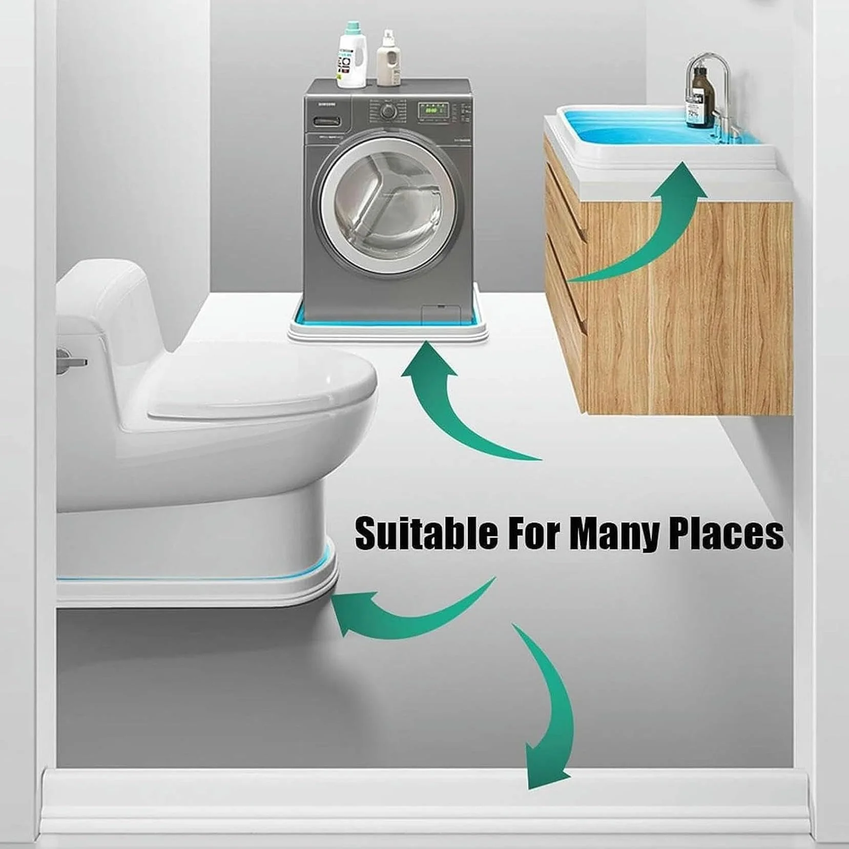 Protezione dall'acqua in silicone da 78 pollici, barriera impermeabile con soglia per doccia in silicone, barriera per doccia con tappo dell'acqua Diga in gomma Blocco dell'acqua in silicone Separazio