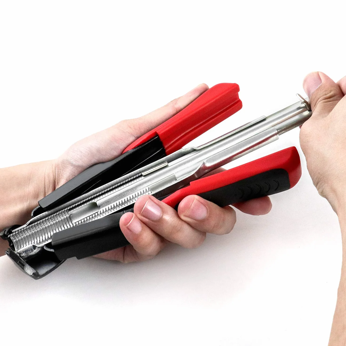 QWORK Pinza Sparachiodi Hog Ring Pistola C clip per Gabbie Cuscini Auto 2500pz