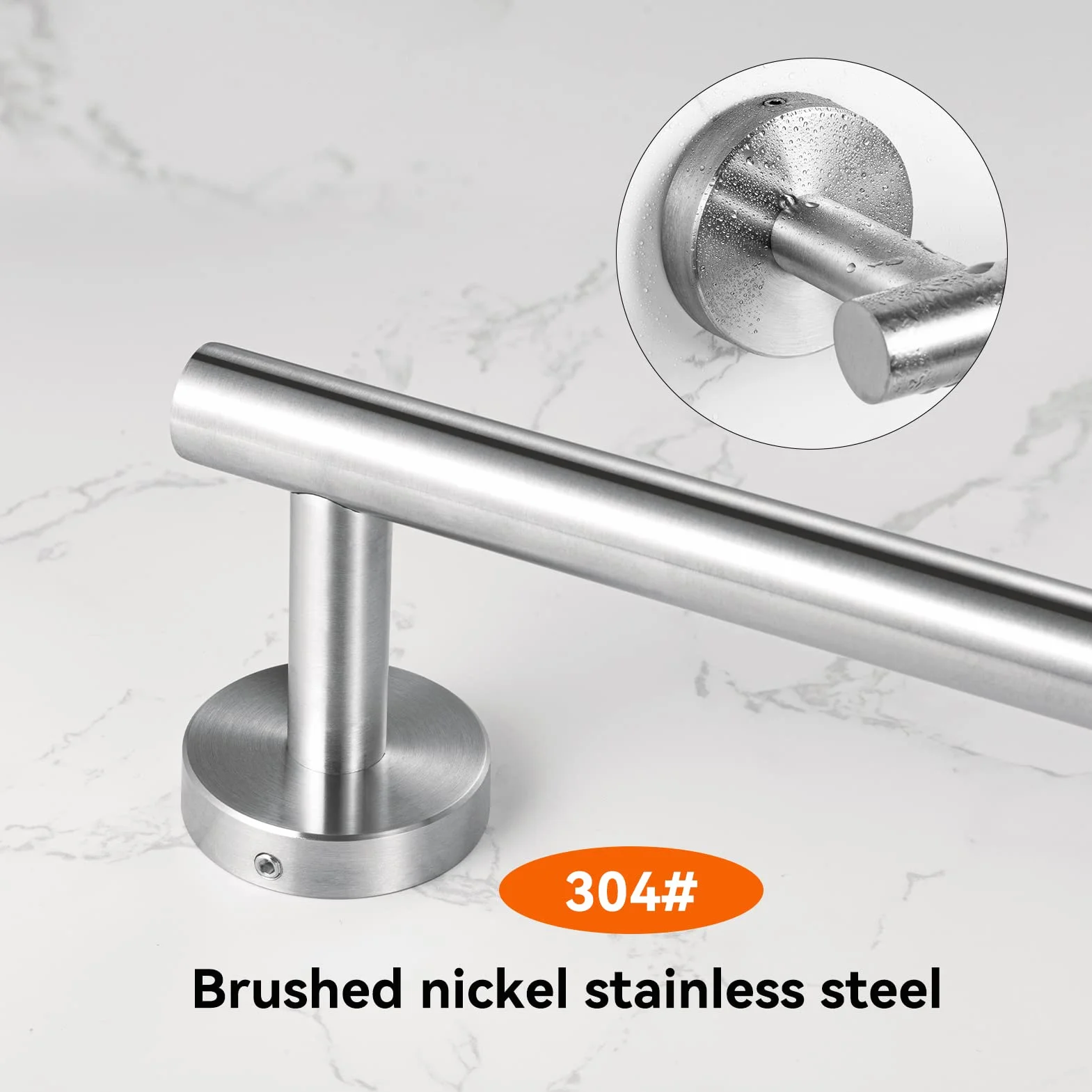 YUET Porta Asciugamani Bagno 40CM Acciaio Inossidabile SUS304 RUSTPROOF Spazzolata 16''