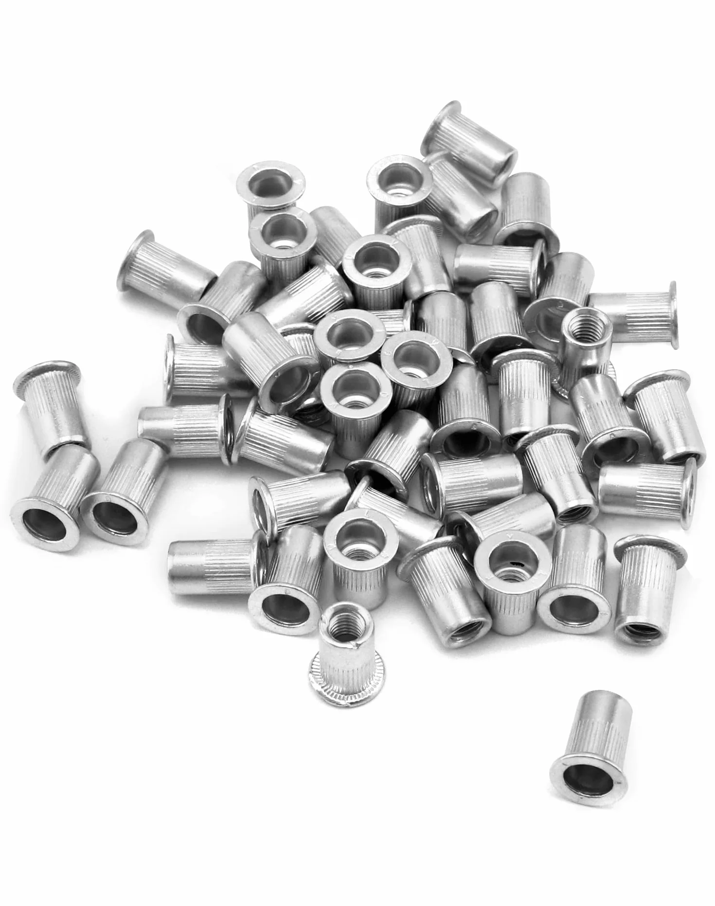QWORK 50 Pezzi Rivetti Filettati M6, Dadi Rivetti Filettati, Lega di Alluminio