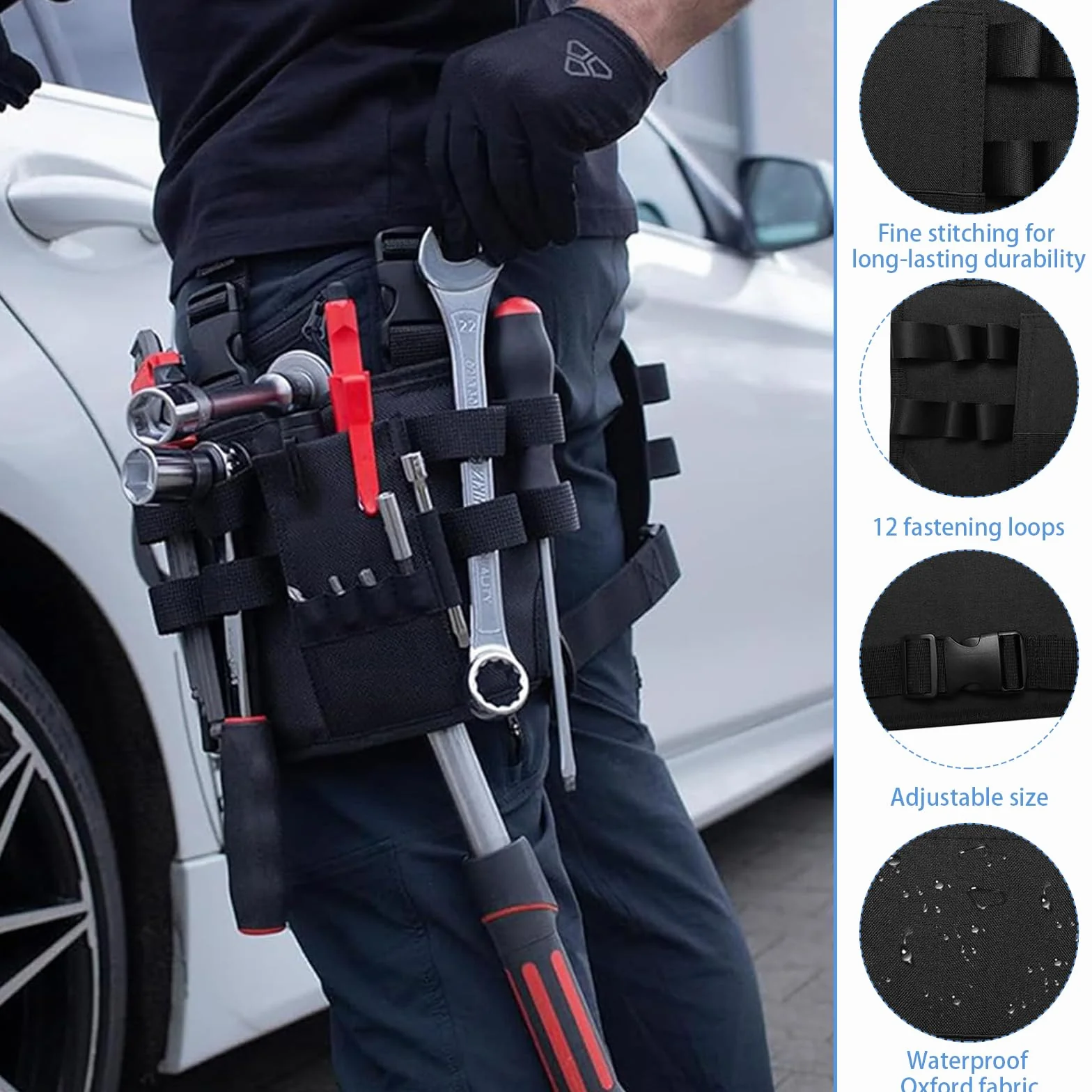 Cintura Porta Attrezzi Uomini Marsupio Elettricista Portatile Versatile Contenitore per Cacciaviti e Chiavi Inglesi