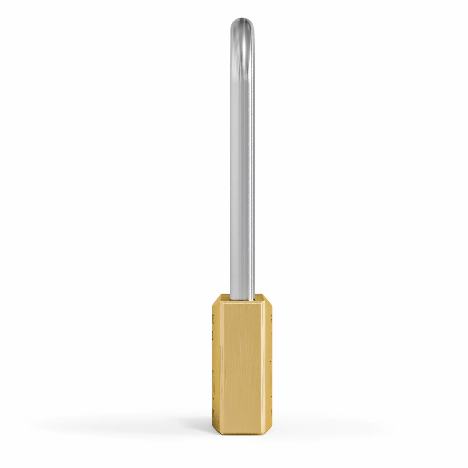 Viro | Lucchetto Rettangolare Antiscasso in Ottone Massiccio Satinato, Base 30mm, Arco 30mm in Acciaio Cementato, Resistente