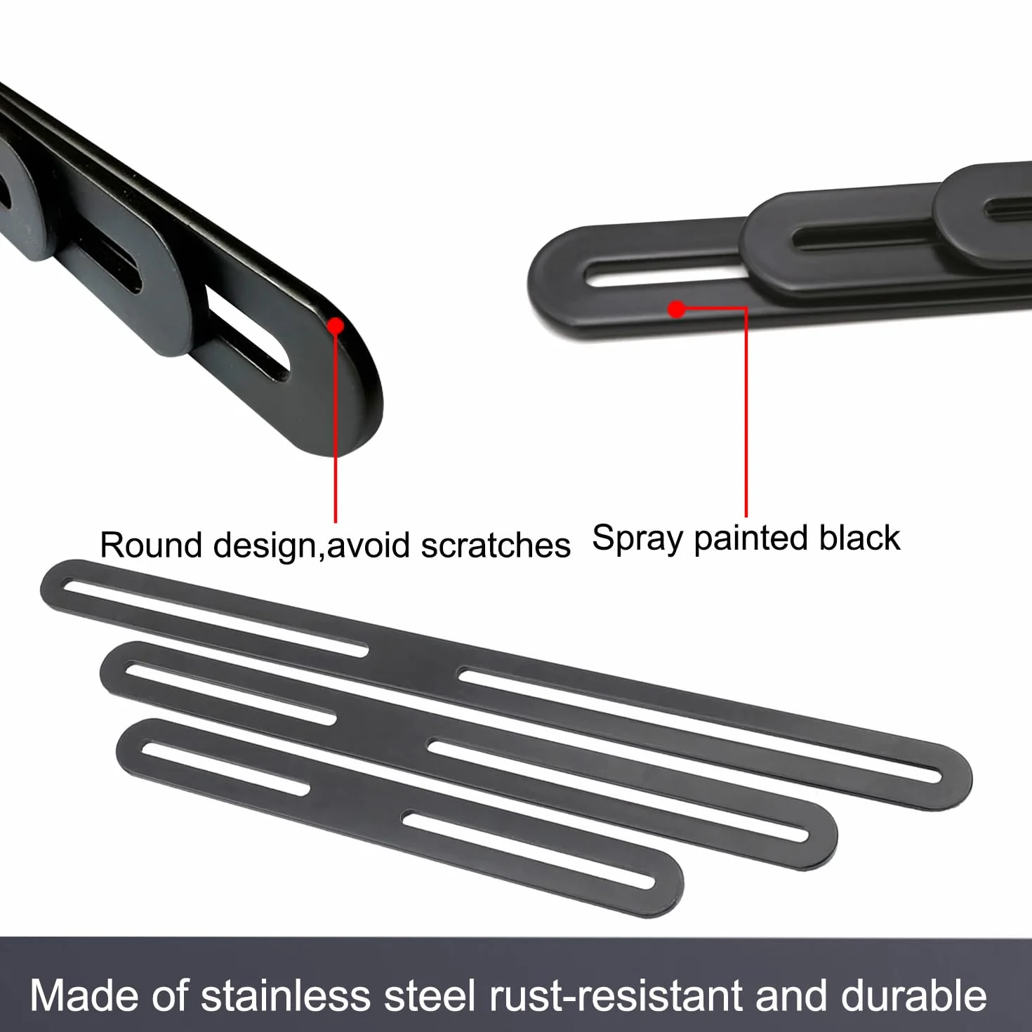 Set di Fissaggio per Cassetta Postale per Recinzione 215 x 24 mm Nero