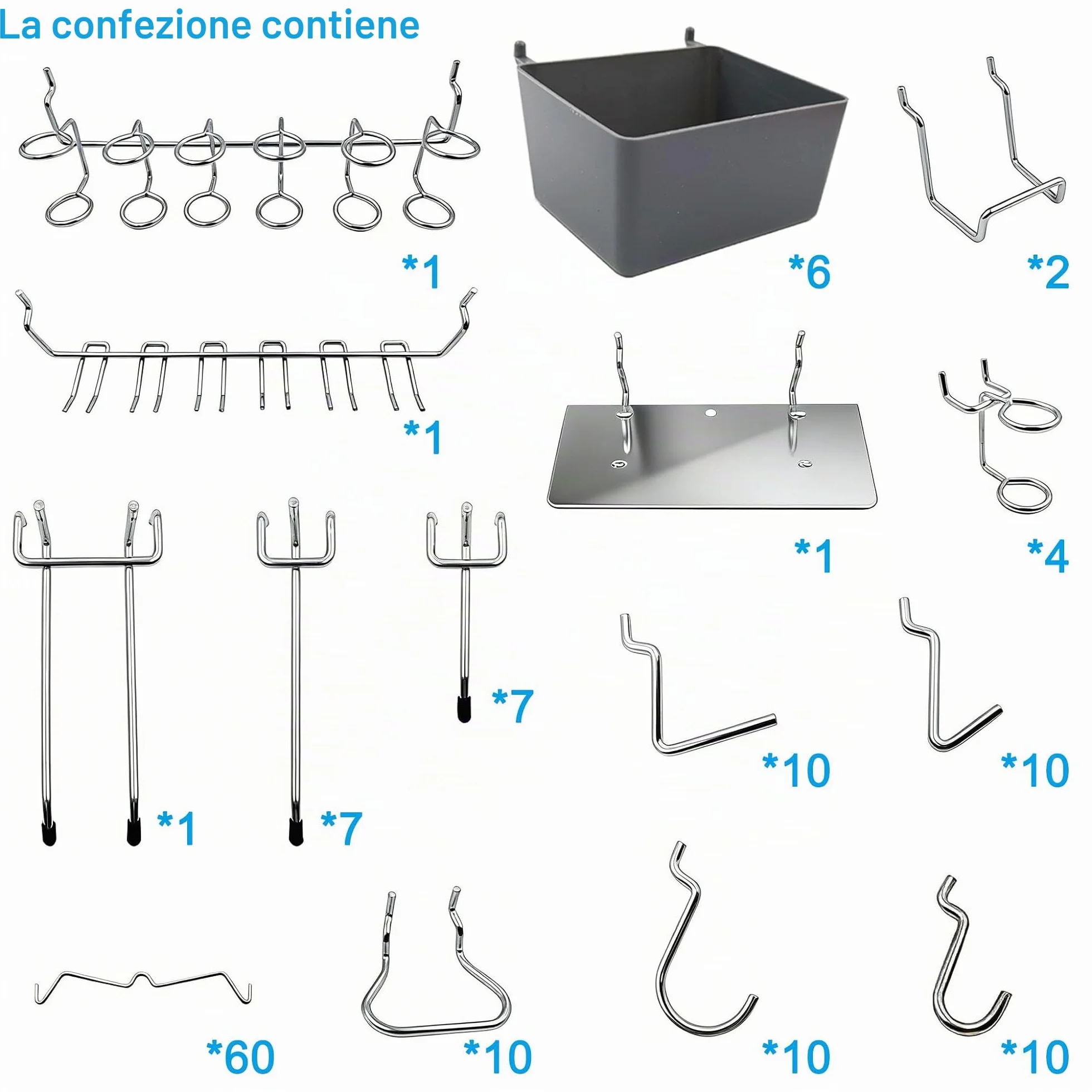 Frimoony Confezione di ganci per pannelli forati assortiti, 140 pezzi
