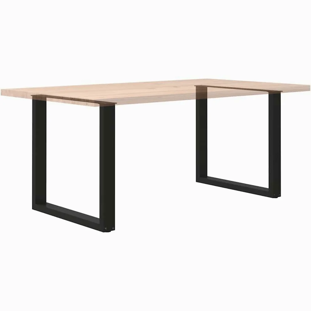 vidaXL Gambe per tavolo da pranzo a forma di U 2 pz nere 80x(72-73) cm in acciaio
