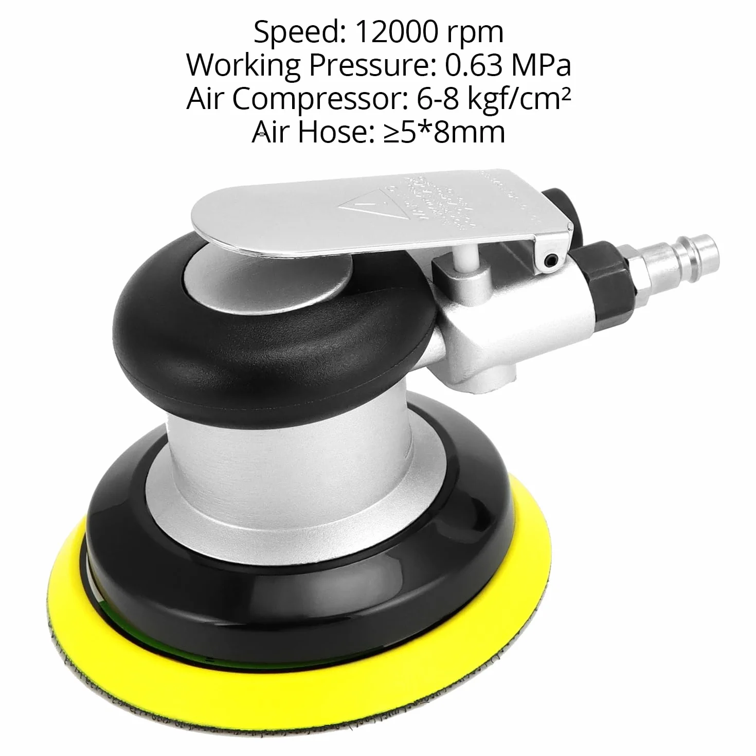 Levigatrice eccentrica ad aria compressa QWORK® 125 mm 12000 giri/min - lucidatrice pneumatica ad alte prestazioni per lucidare, levigare e levigare automobili
