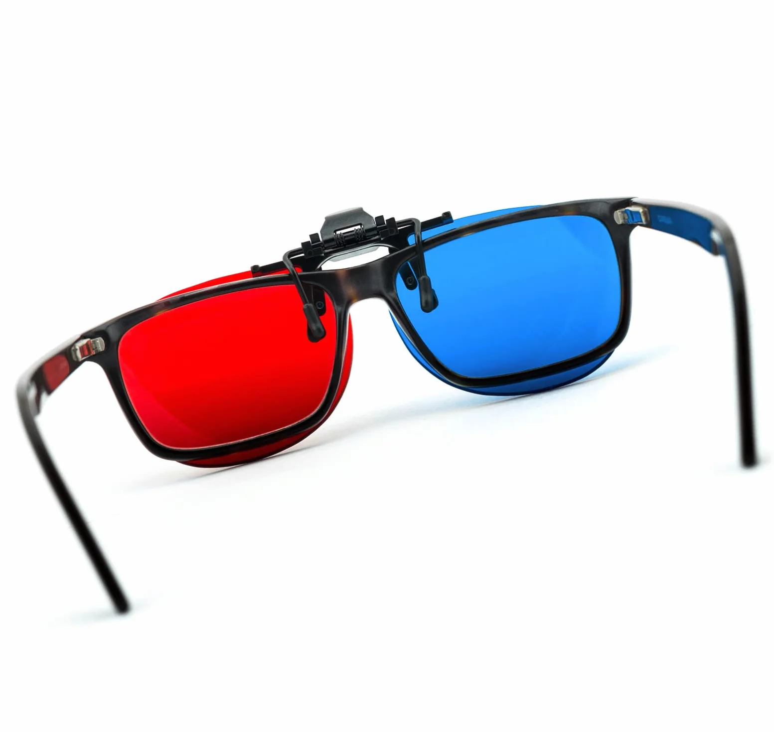 Set di 4 occhiali 3D Clip-On 3D in rosso/blu, occhiali anaglifici 3D per portatori di occhiali, perfetti per film 3D, giochi per PC 3D, immagini 3D, video 3D (YouTube), proiezioni 3D e molto