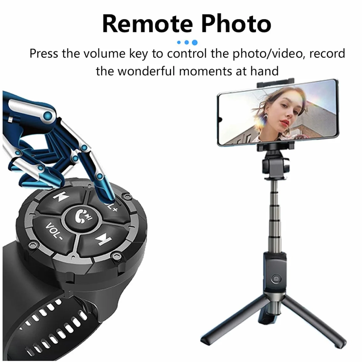 Tipo di cinturino Pulsante telecomando wireless per volante Pulsante multimediale universale impermeabile IP67 con pulsanti luminosi Bluetooth 5.3 compatibile per auto moto iOS e Android 4.0+