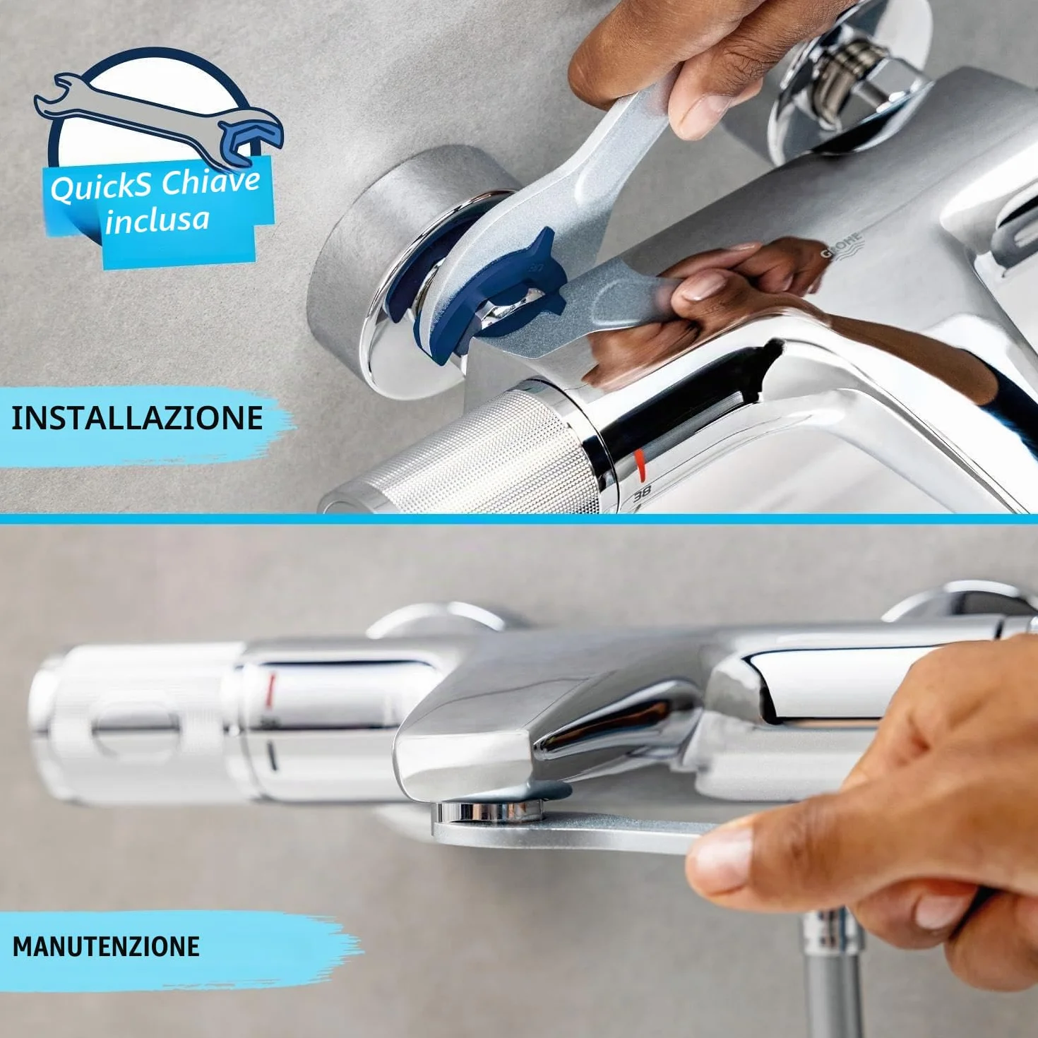 GROHE Swift Miscelatore monocomando vasca-doccia cromo