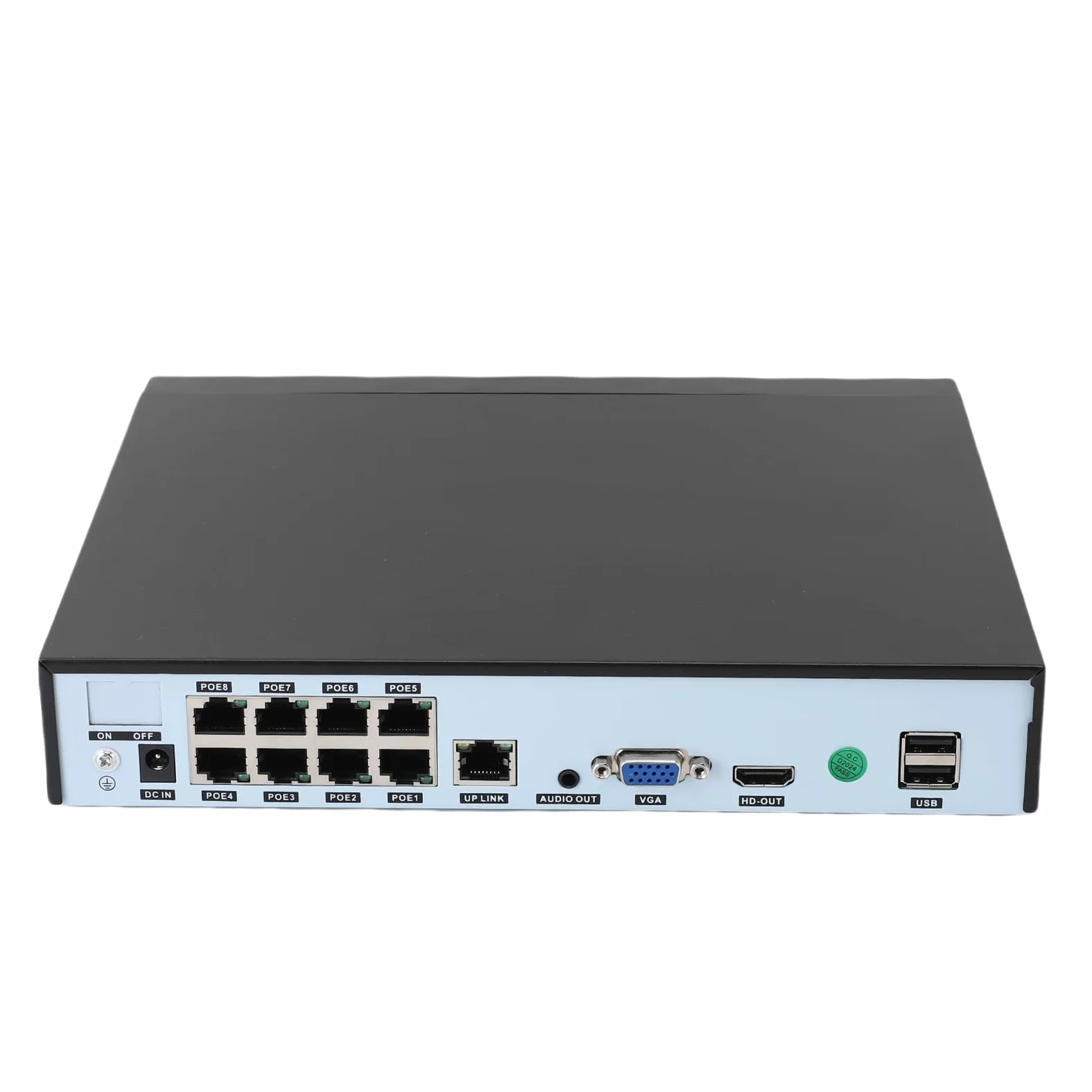 8ch Poe NVR H.265+ Registratore di Rete, Lavorando con una Fotocamera IP 8 X 4K/5MP/4MP/3MP 1080p, Supportando Fino a 14 TB HDD, Registrazione 24/7, Power Over Ethernet (Spina europea)