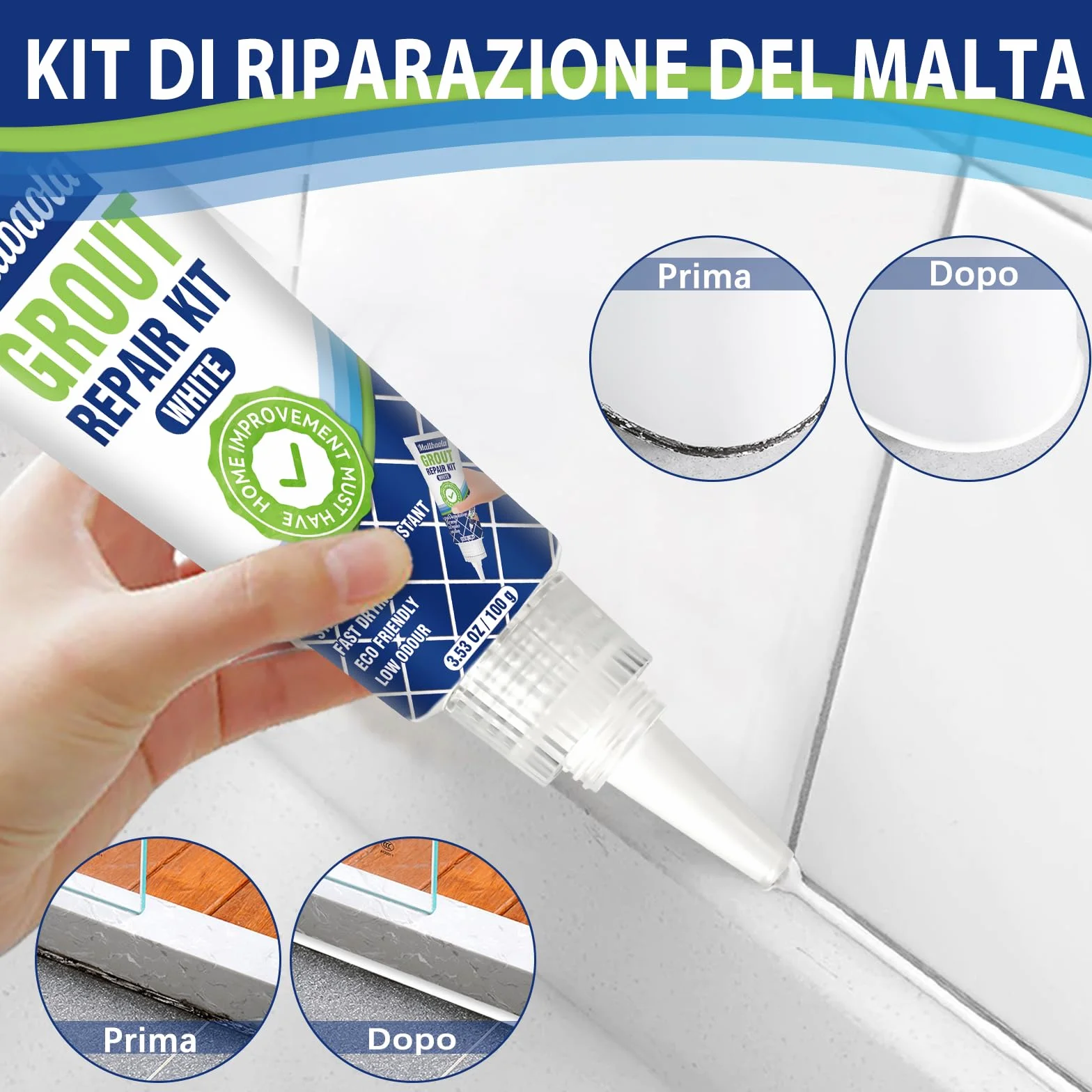 Riparazione Fughe Piastrelle Bianco 200